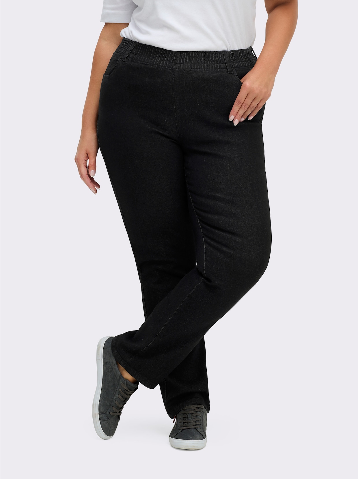 Jeans in Stretch-Qualität - blue-bleached + black denim