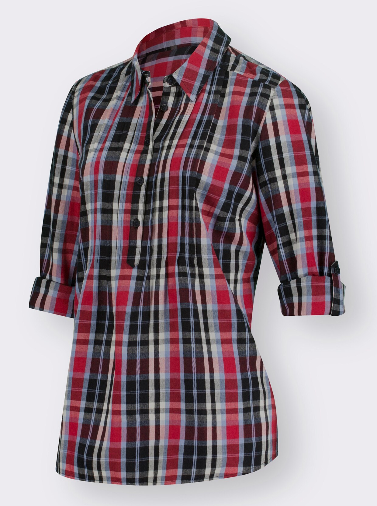 Hemdbluse - rot-kariert