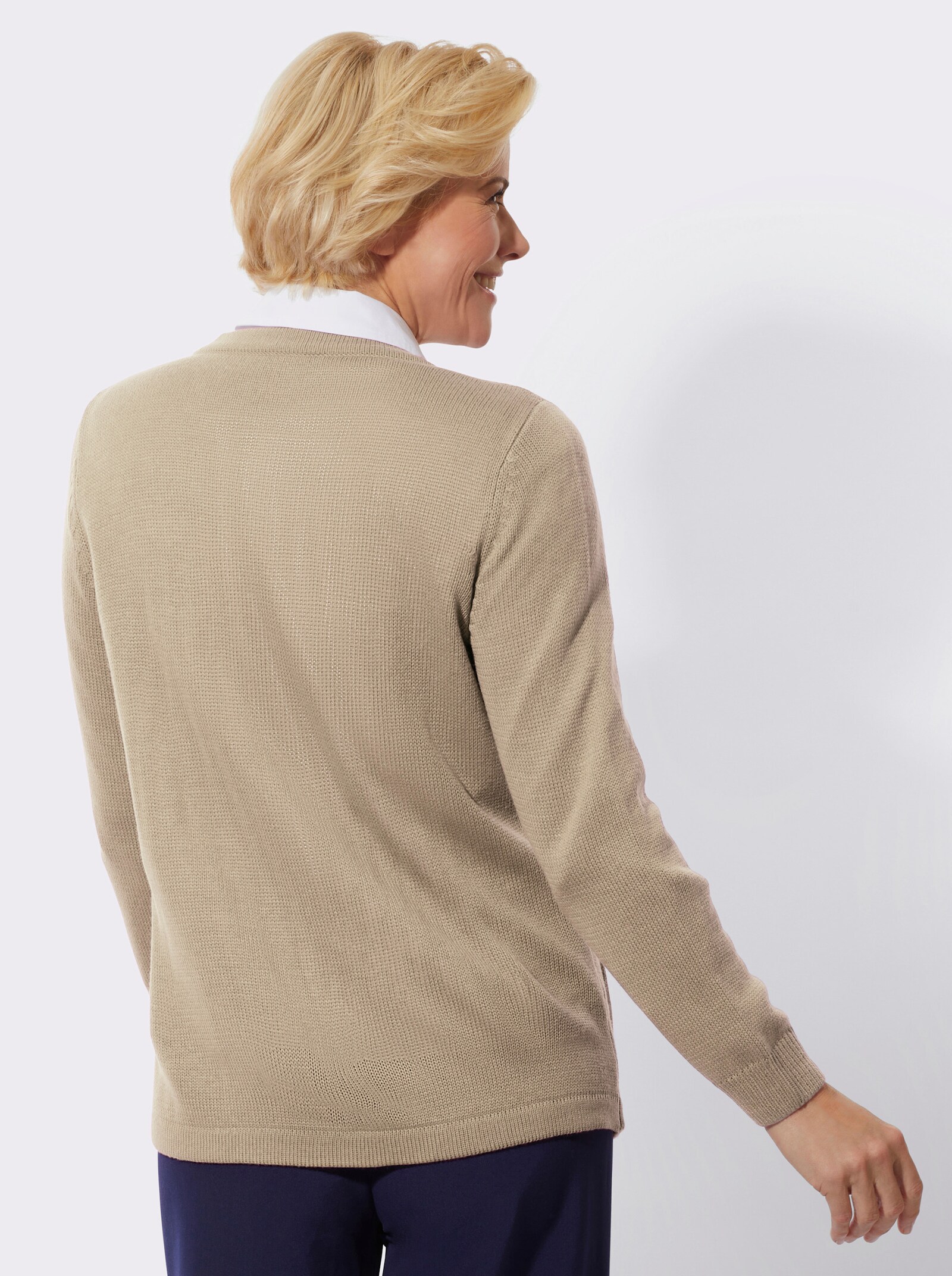 Strickjacke mit Zopfmuster - sesam