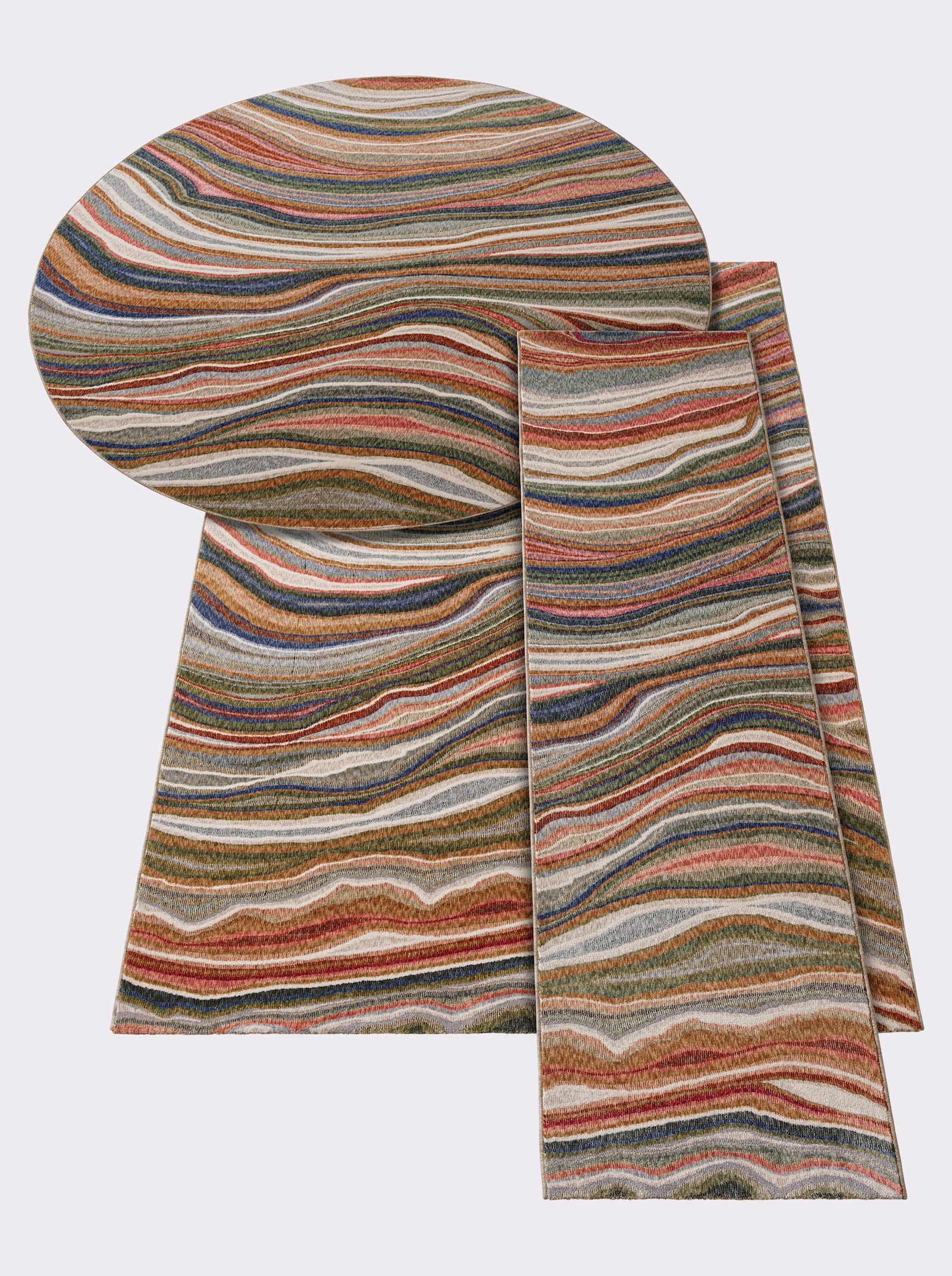 heine home Teppich - rot-ecru-meliert