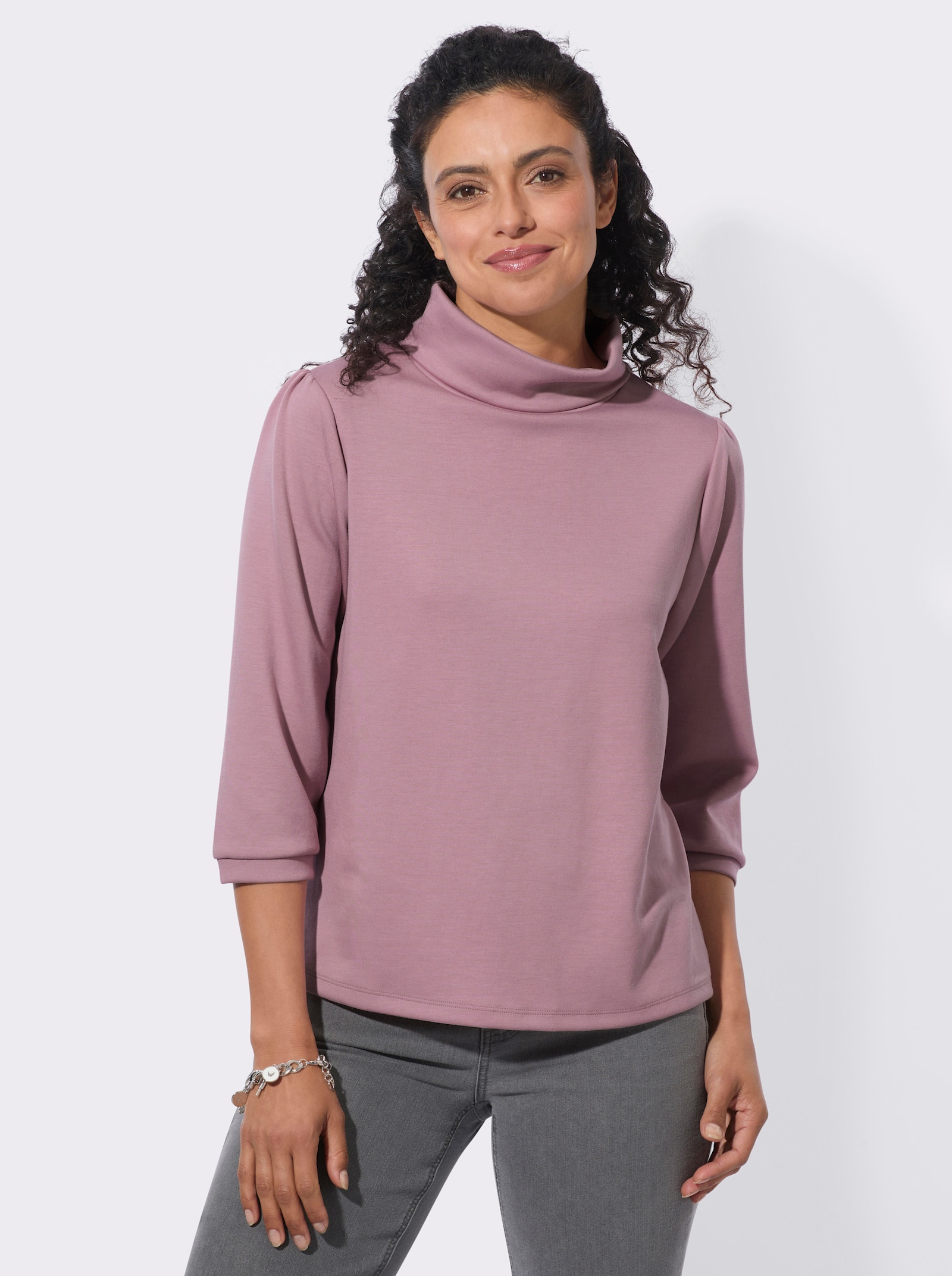  Sweatshirt mit Kellerfalte hinten - mauve