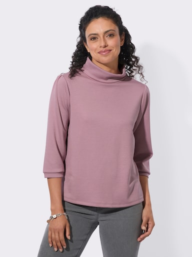 Sweatshirt mit Kellerfalte hinten - mauve