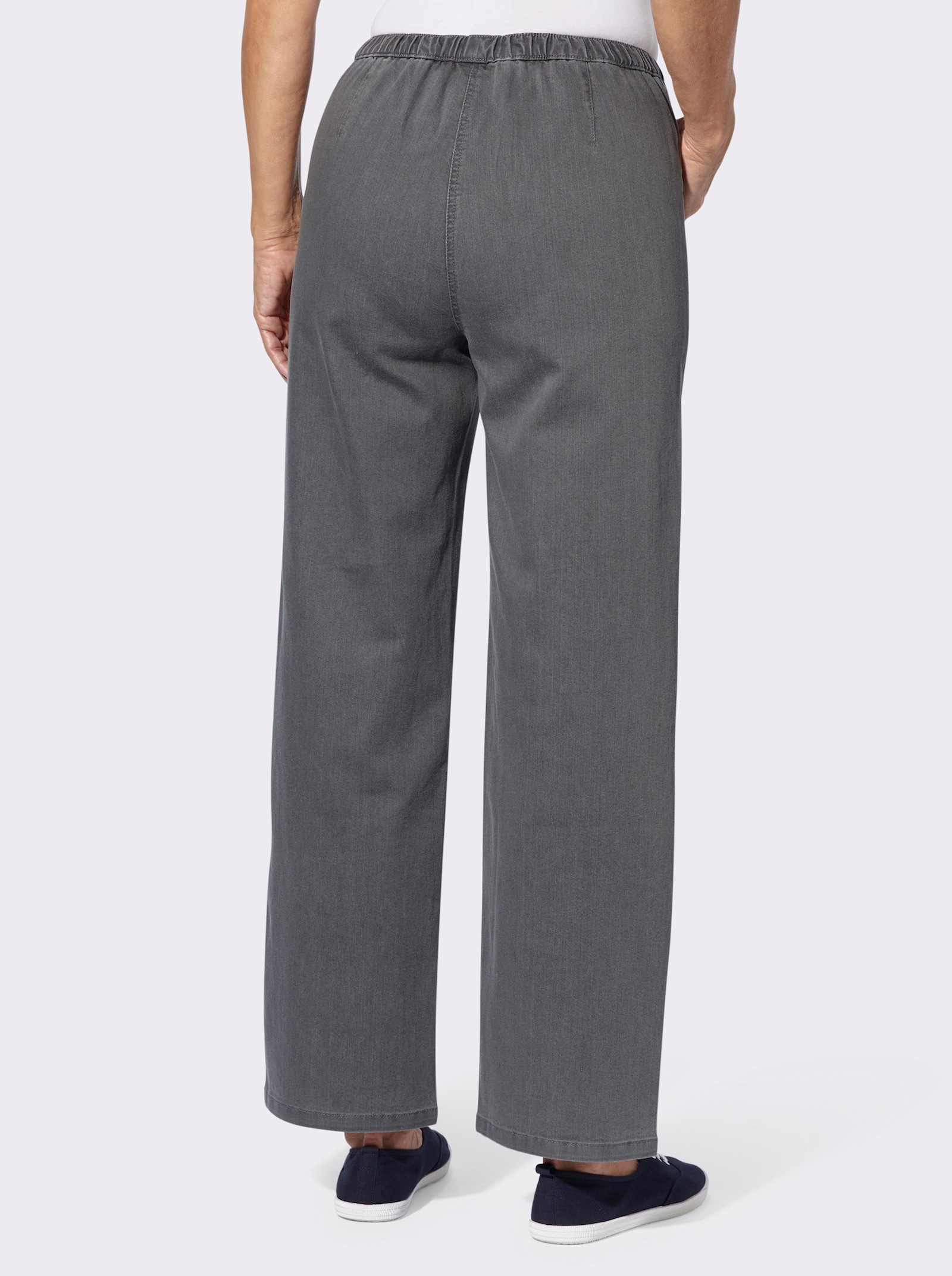 Džíny s širokými nohavicemi - kamenná šedá-denim