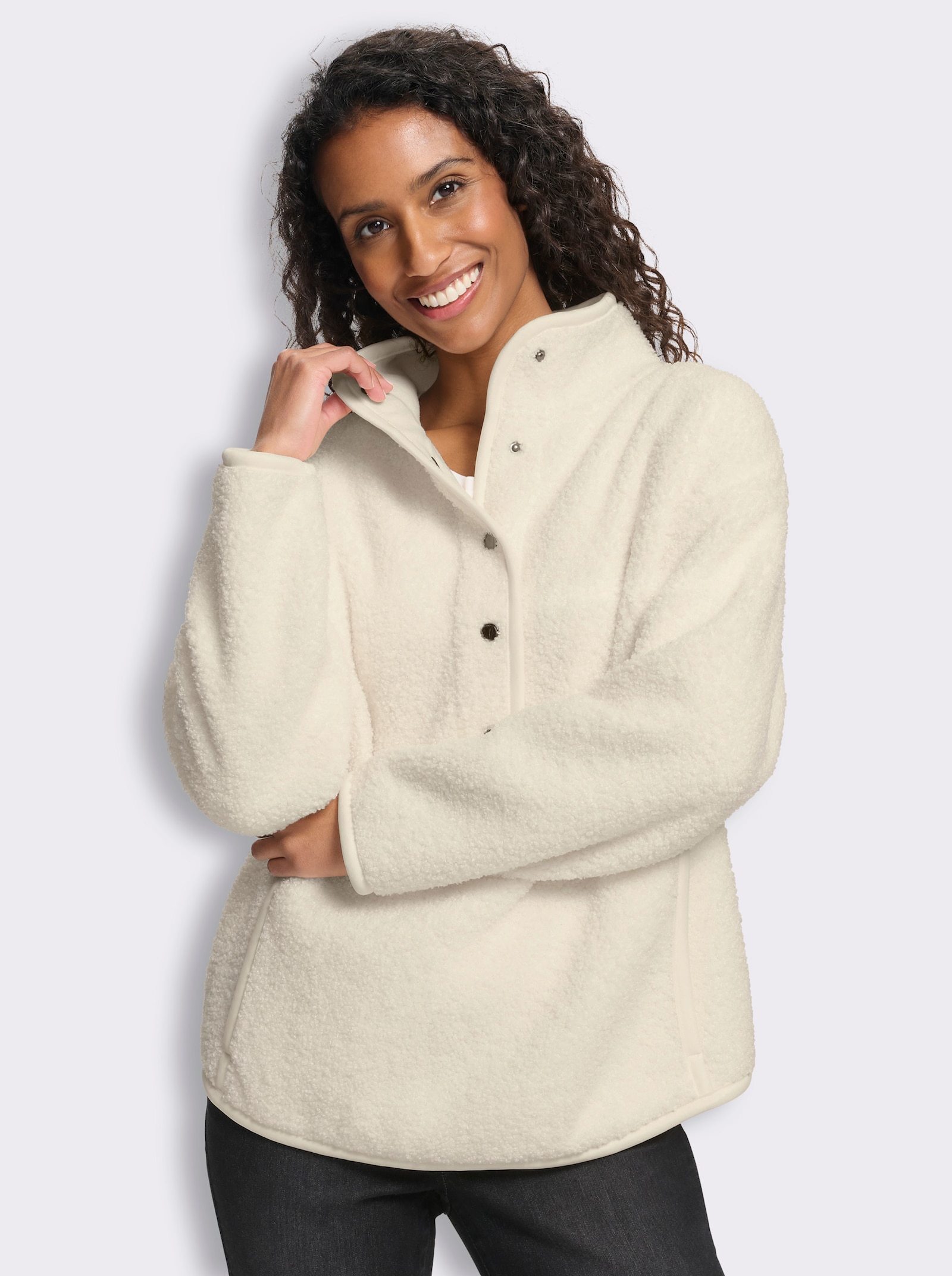 heine Wendeshirt aus Teddy-Fleece - champagner
