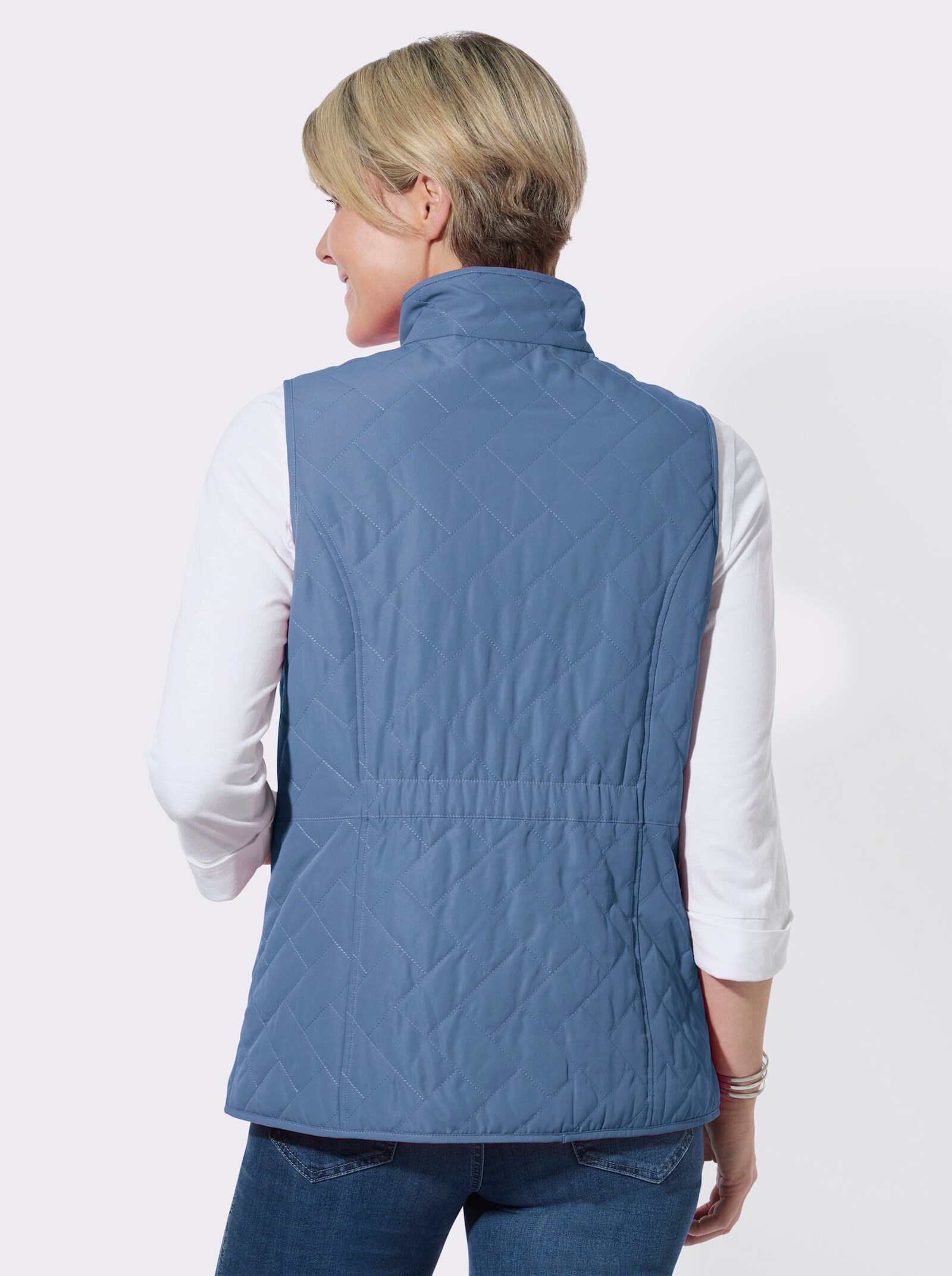 Steppweste mit Taillenbetonung - mittelblau