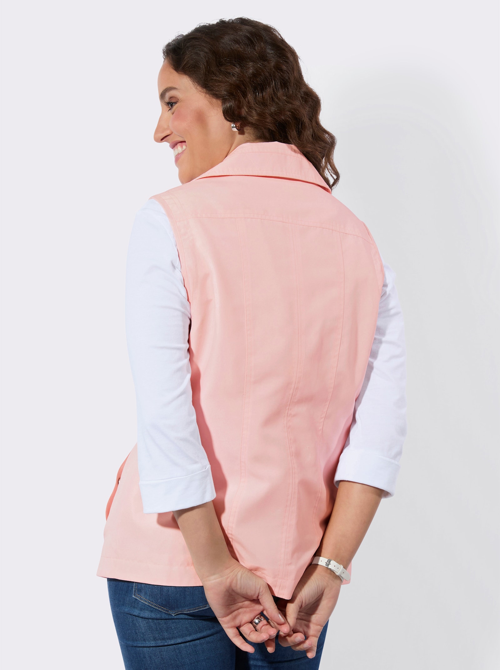 Weste mit Zick-Zack-Nähten - hellrosé