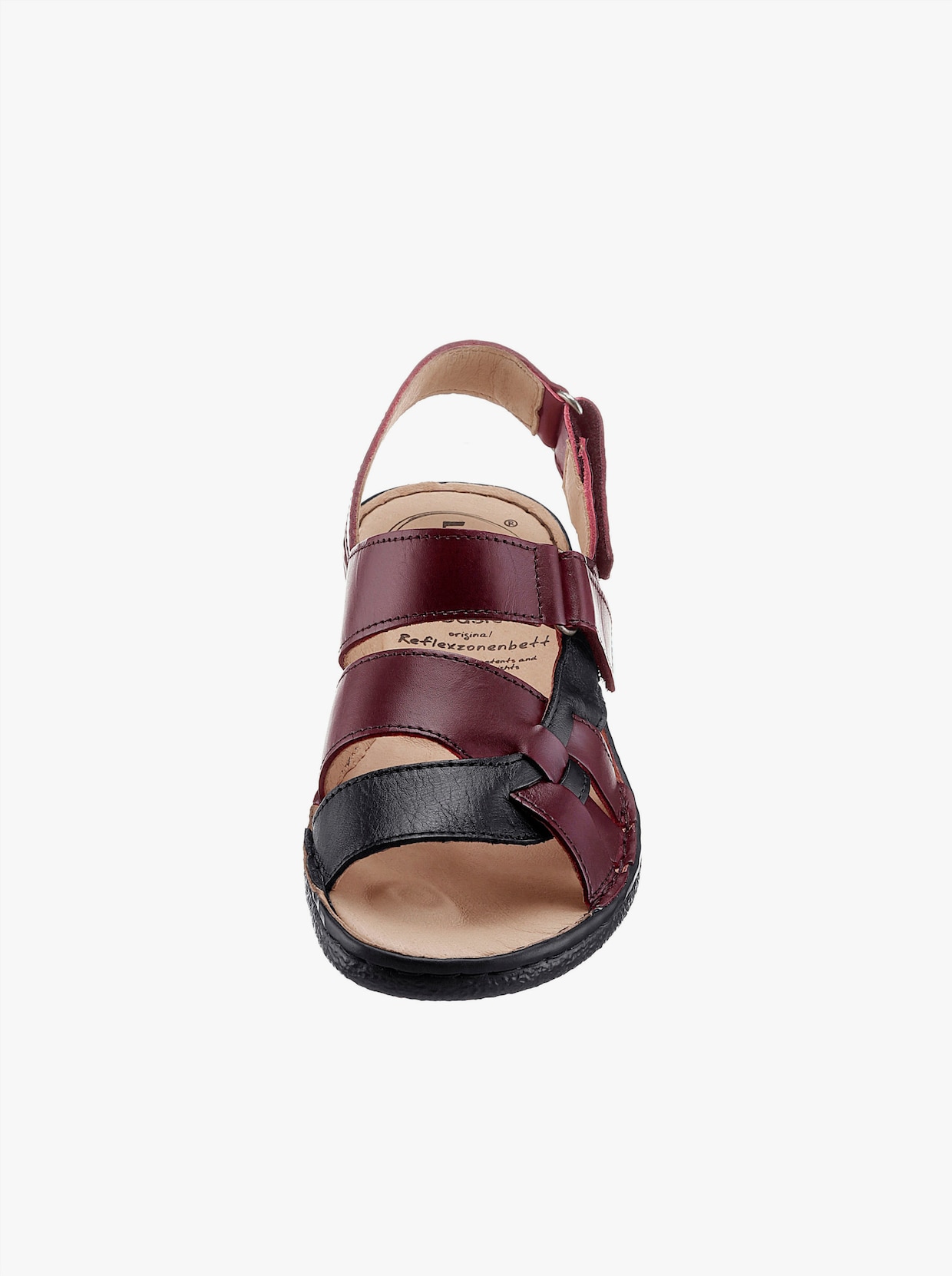 Sandalette - schwarz-bordeaux