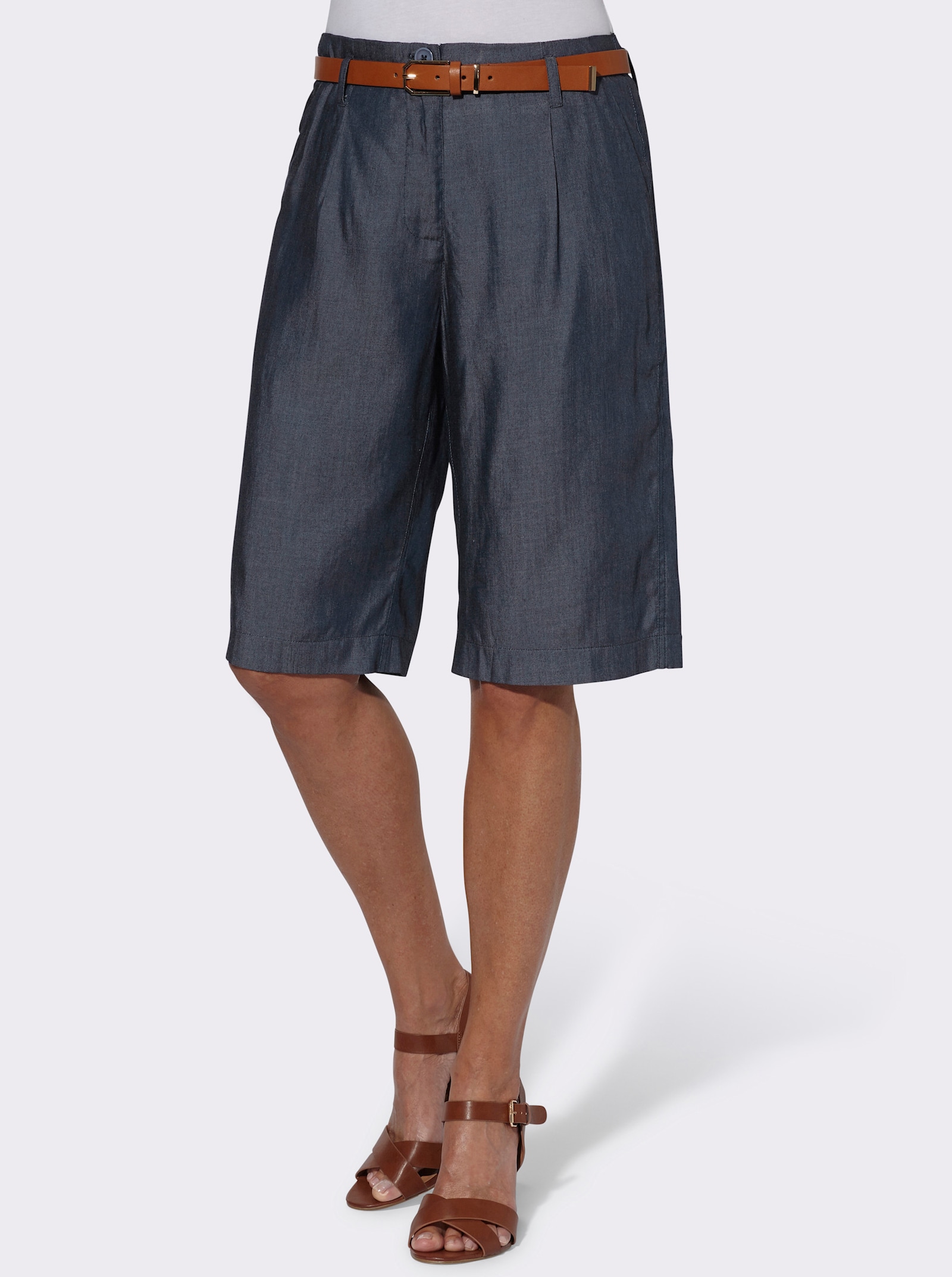 Bermudas mit Bundfalten - dark blue