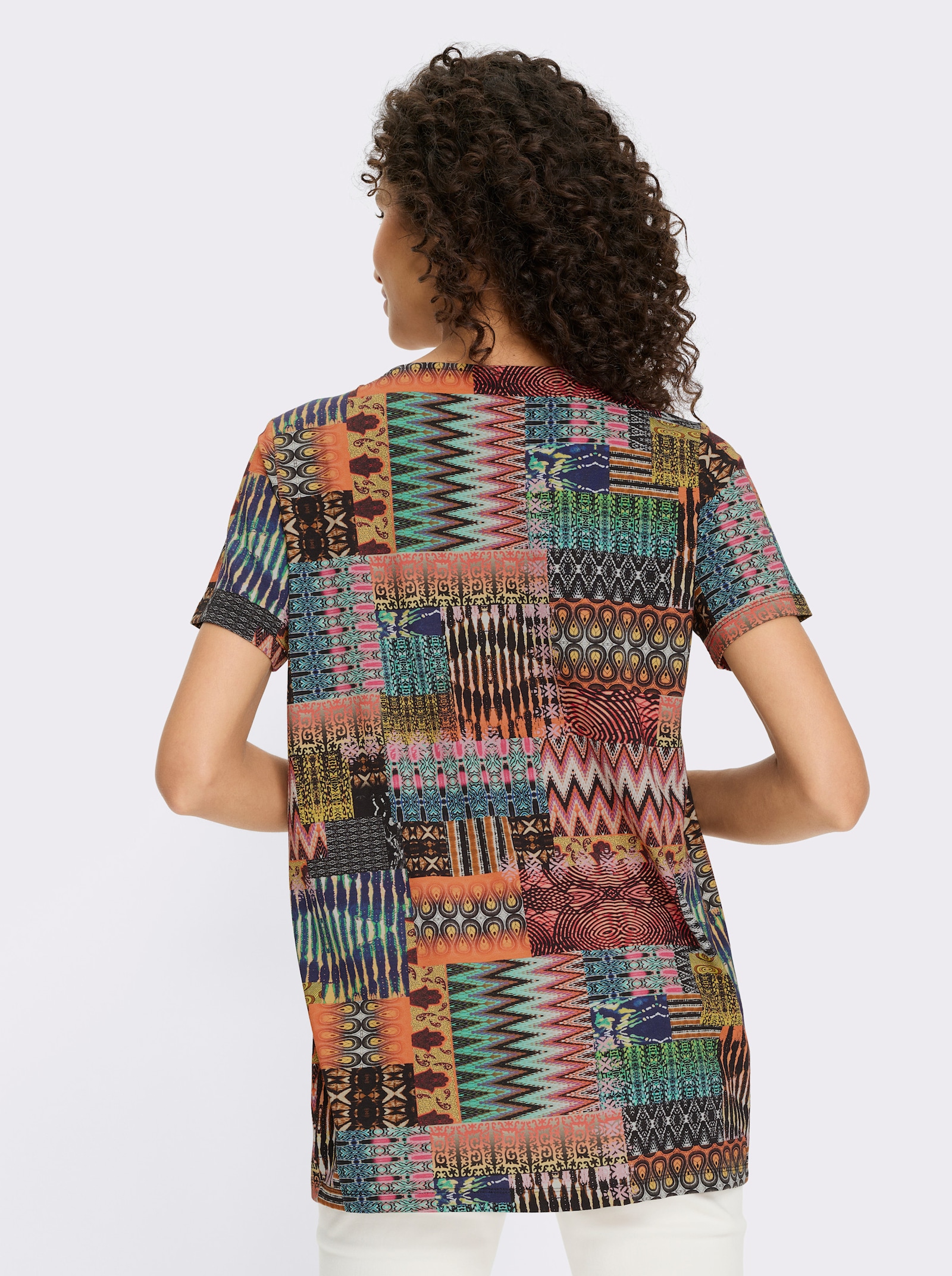 heine Print-Shirt mit Biesen - terra-rot-bedruckt