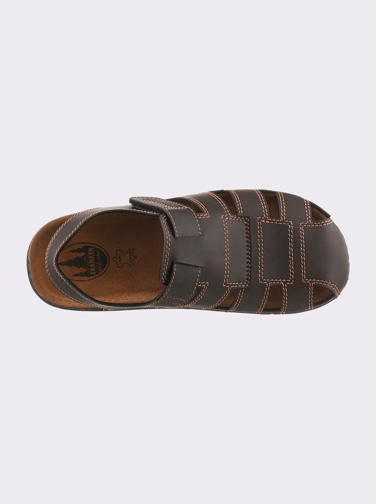 Franken Schuhe Sandale mit Klettverschluss - schoko