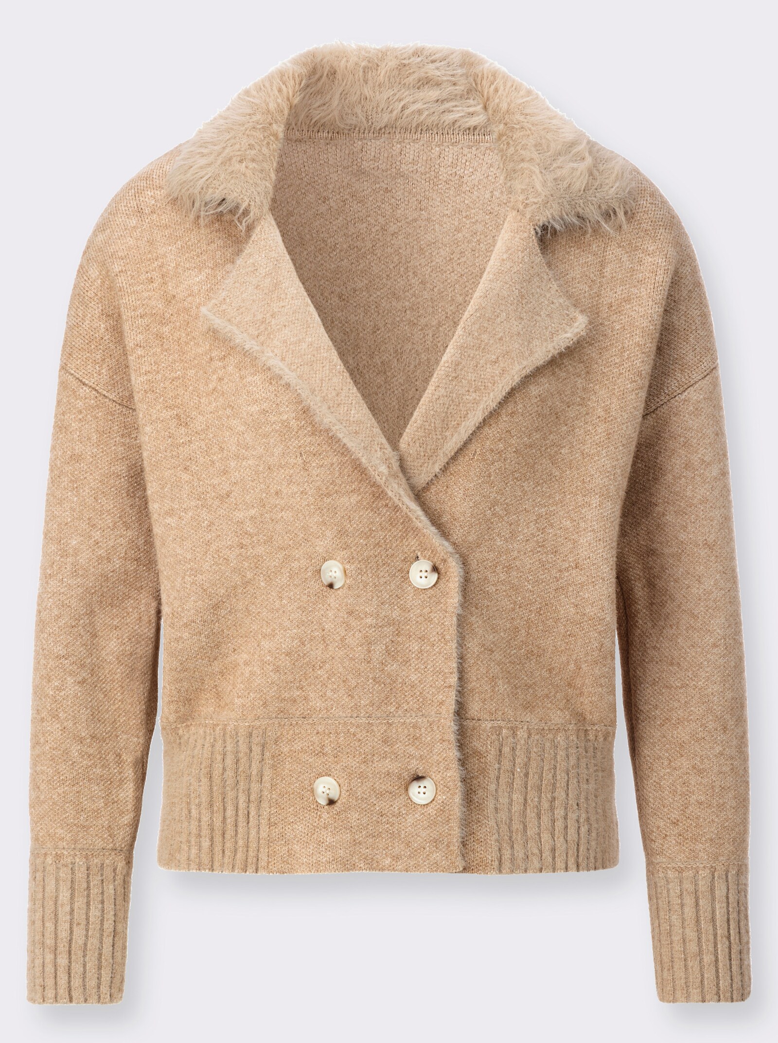 Strickjacke - beige-meliert