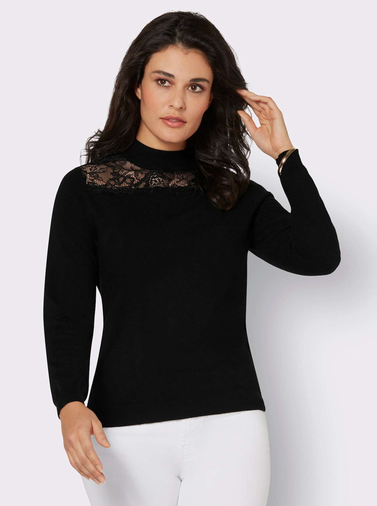 pull à col montant - noir
