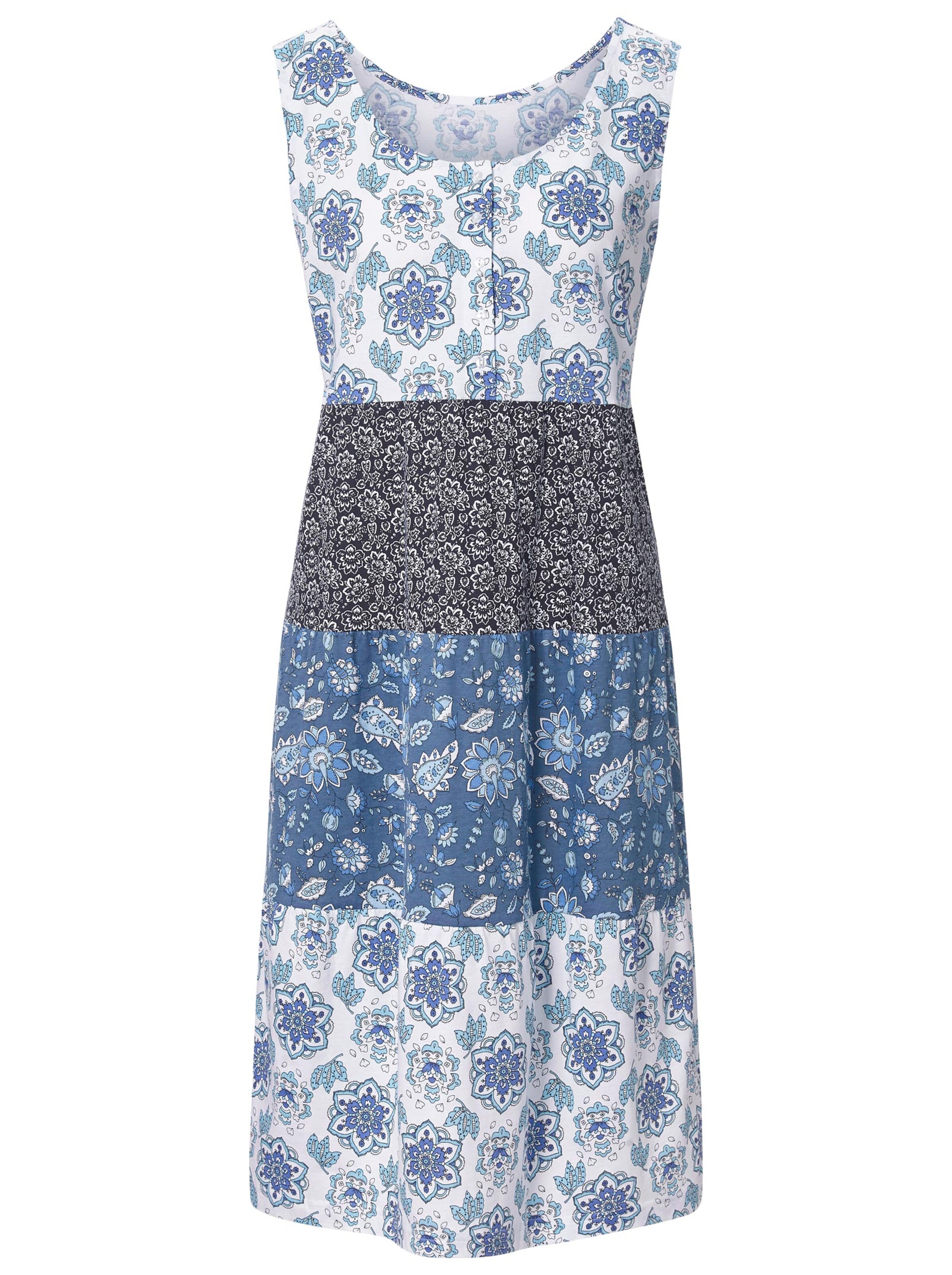 Kleid - blau-gemustert