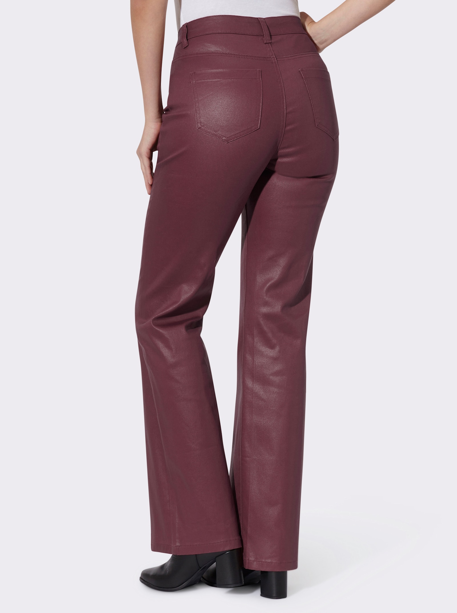 heine Bootcut-Jeans in Glanz-Optik - bordeaux