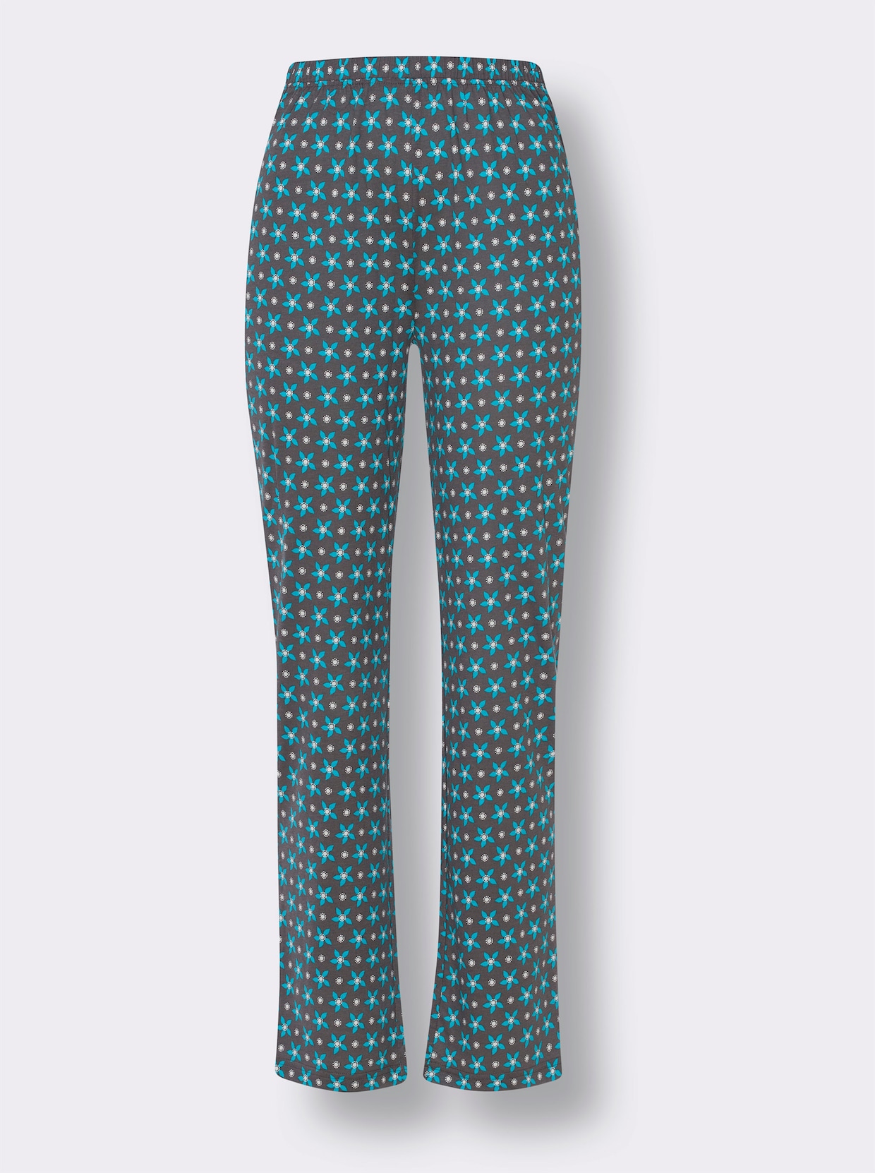 Pyjama - turquoise/antraciet bedrukt