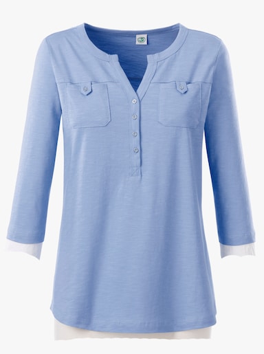 Shirt met ronde hals - bleu