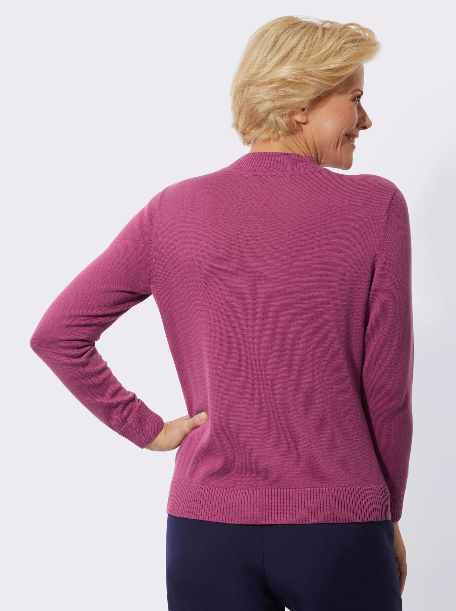 Stehkragenpullover mit Glitzersteinchen - erika