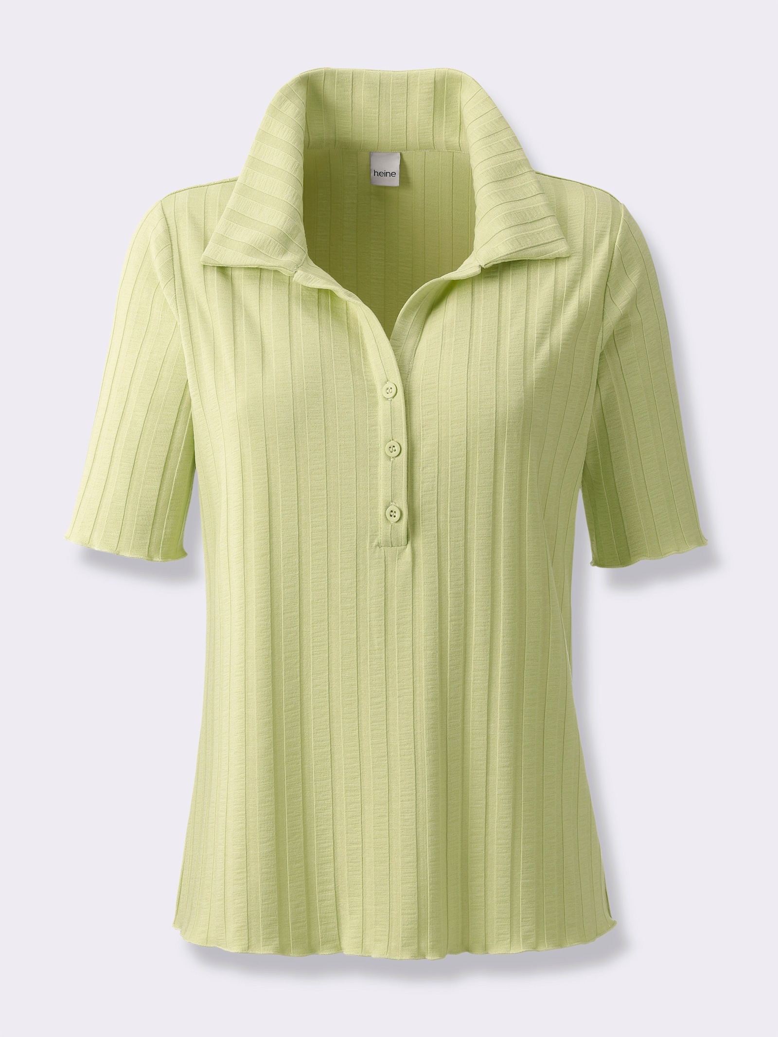 heine Kurzarmshirt mit Wellenkanten - pistazie