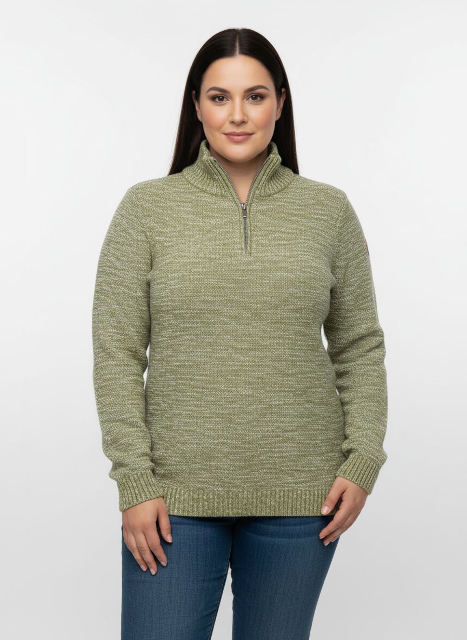 Troyer mit gerippten Abschlüssen - schilf-meliert