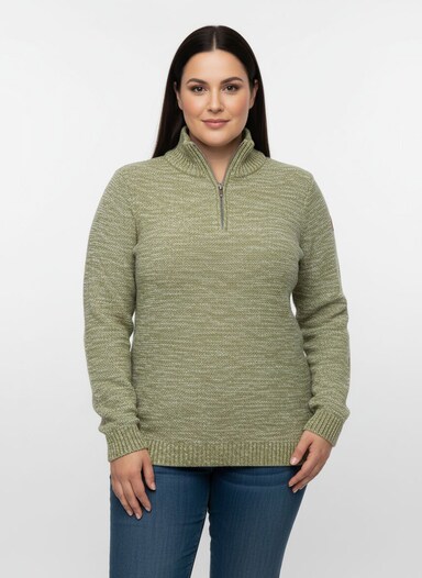 Troyer mit gerippten Abschlüssen - schilf-meliert