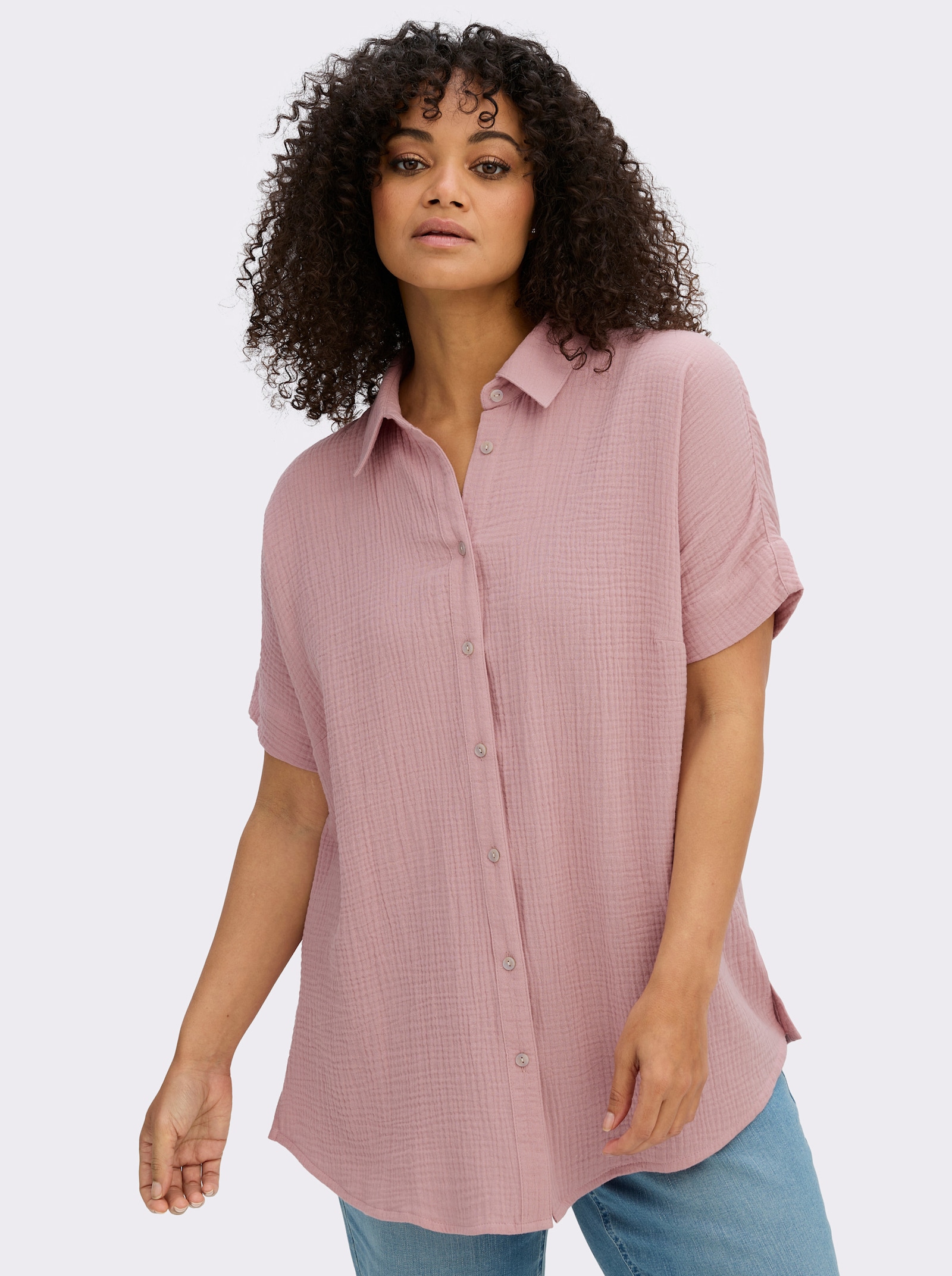 sheego Hemdbluse in Musselinqualität - hortensie