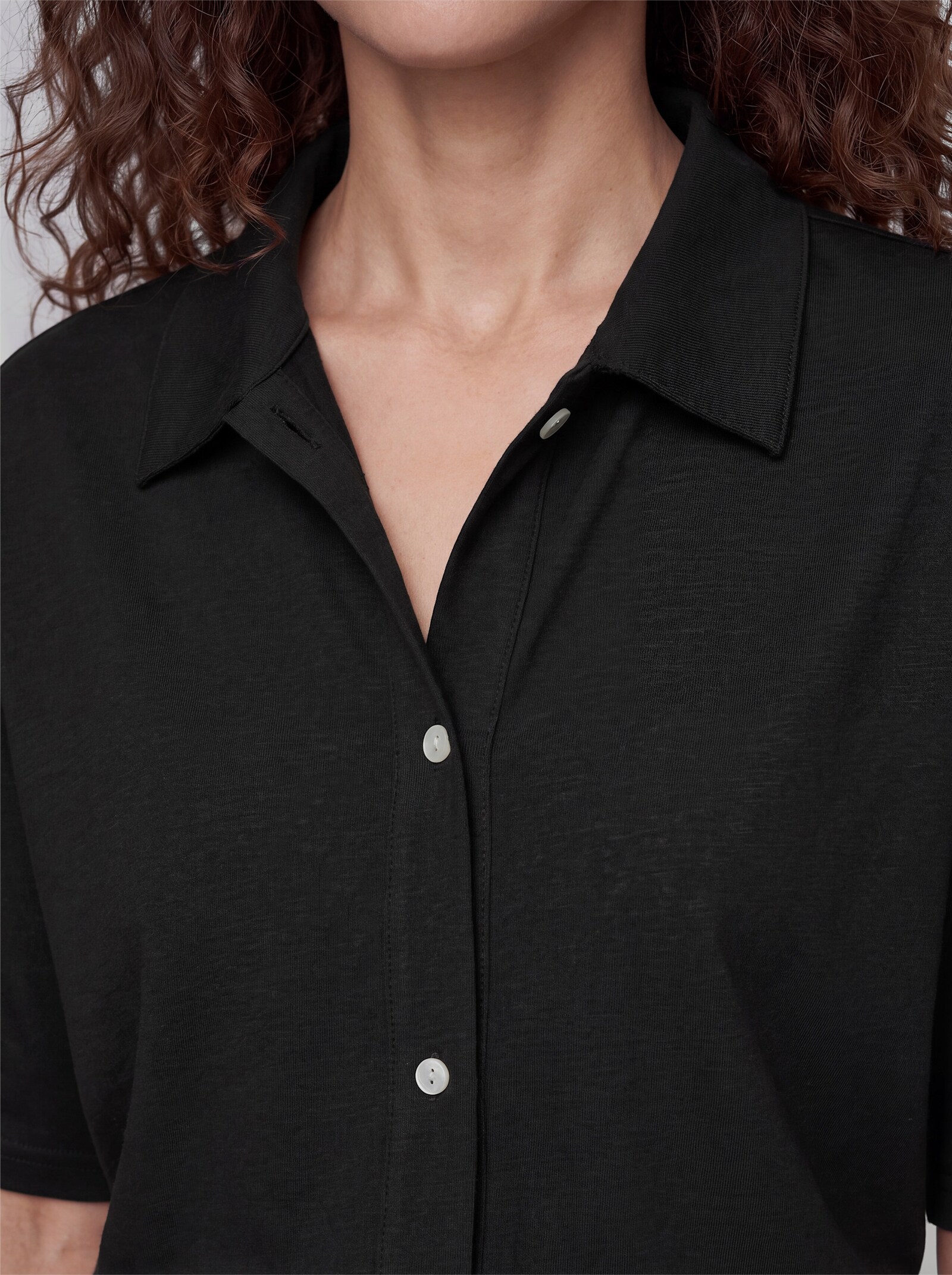 heine Blusenshirt mit Kragen - schwarz
