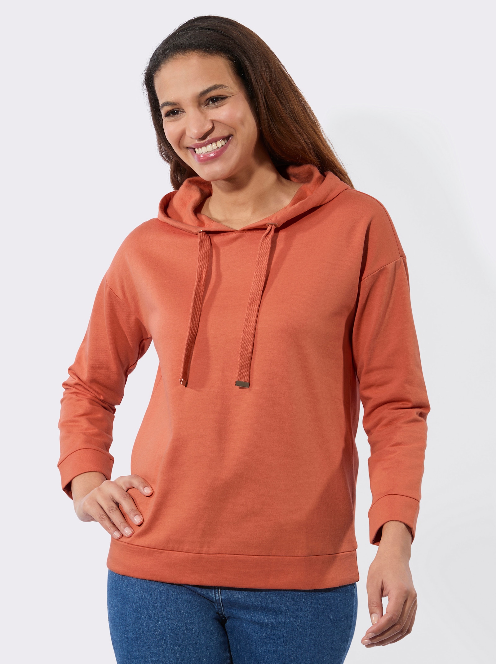Sweatshirt mit Kapuze - papaya