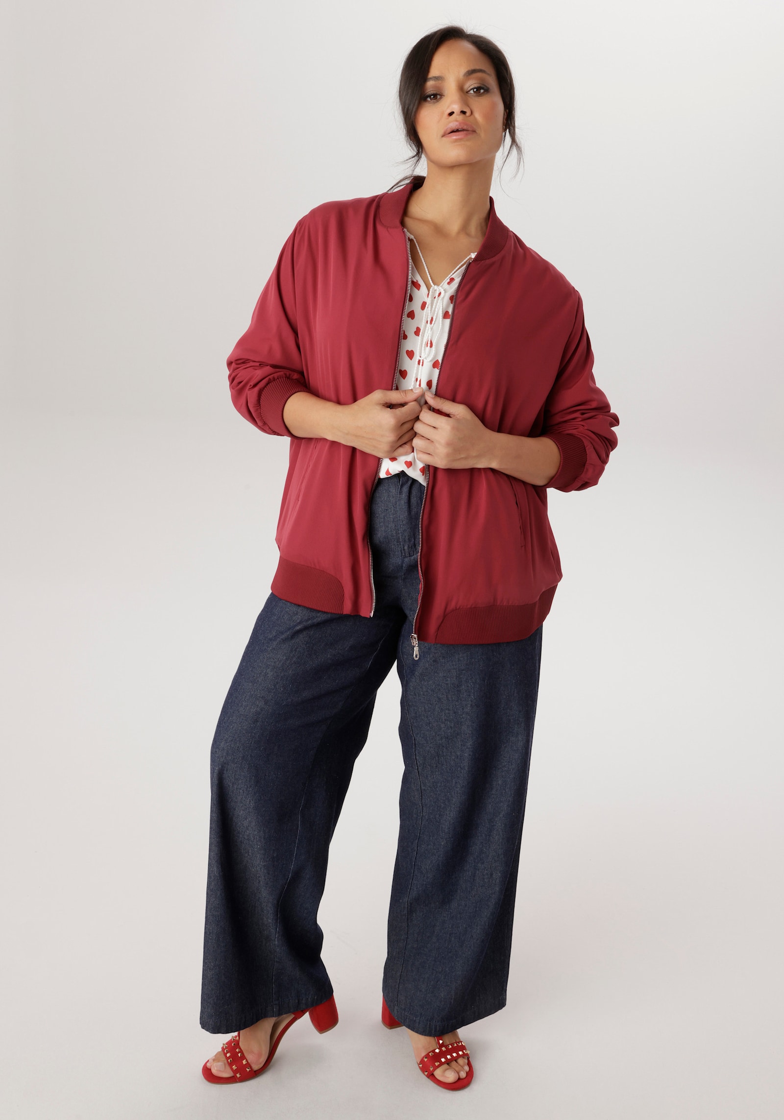 Aniston PLUS Blouson - dunkelrot