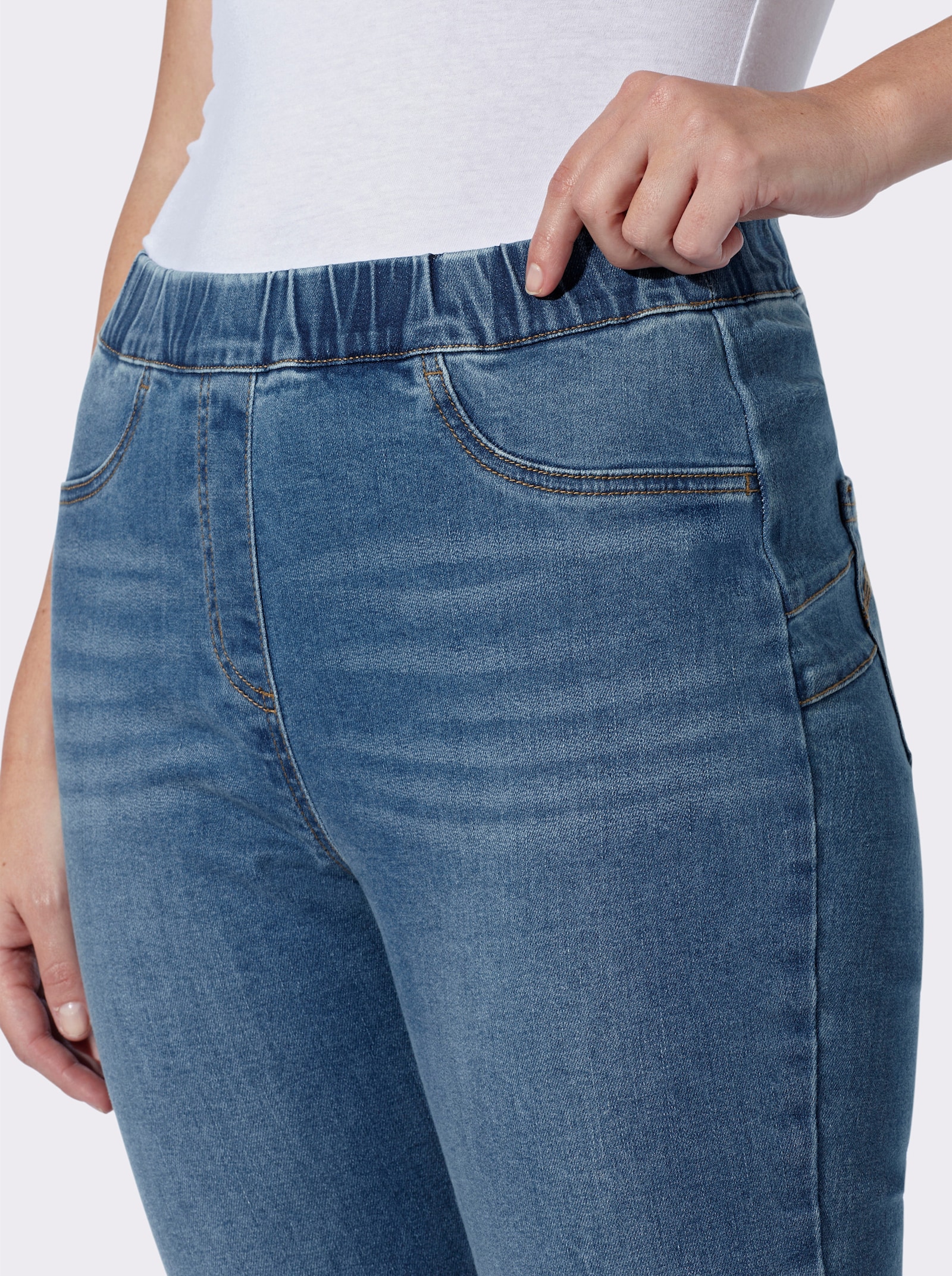 heine Schlupfjeans in Bootcut-Form - blue-bleached