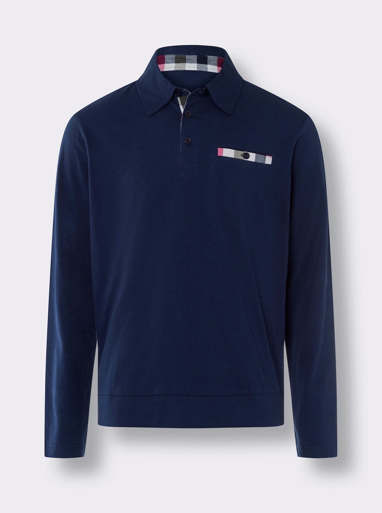 Langarm-Poloshirt - marine