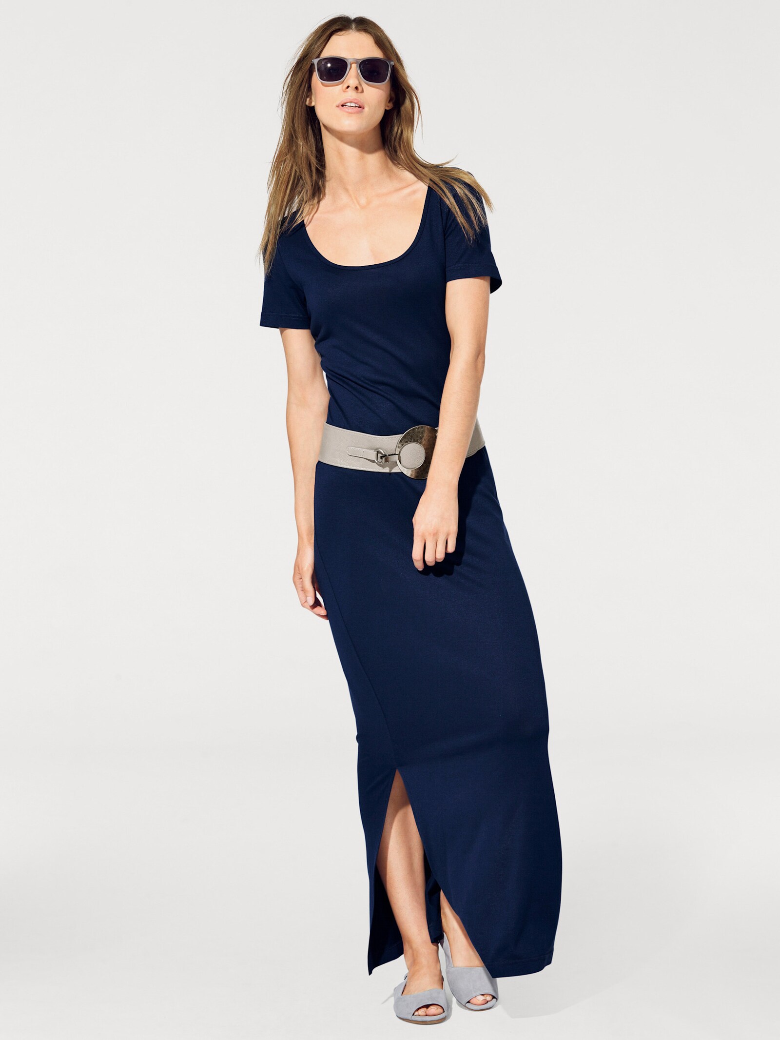 heine Maxikleid mit hohen Seitenschlitzen - marine