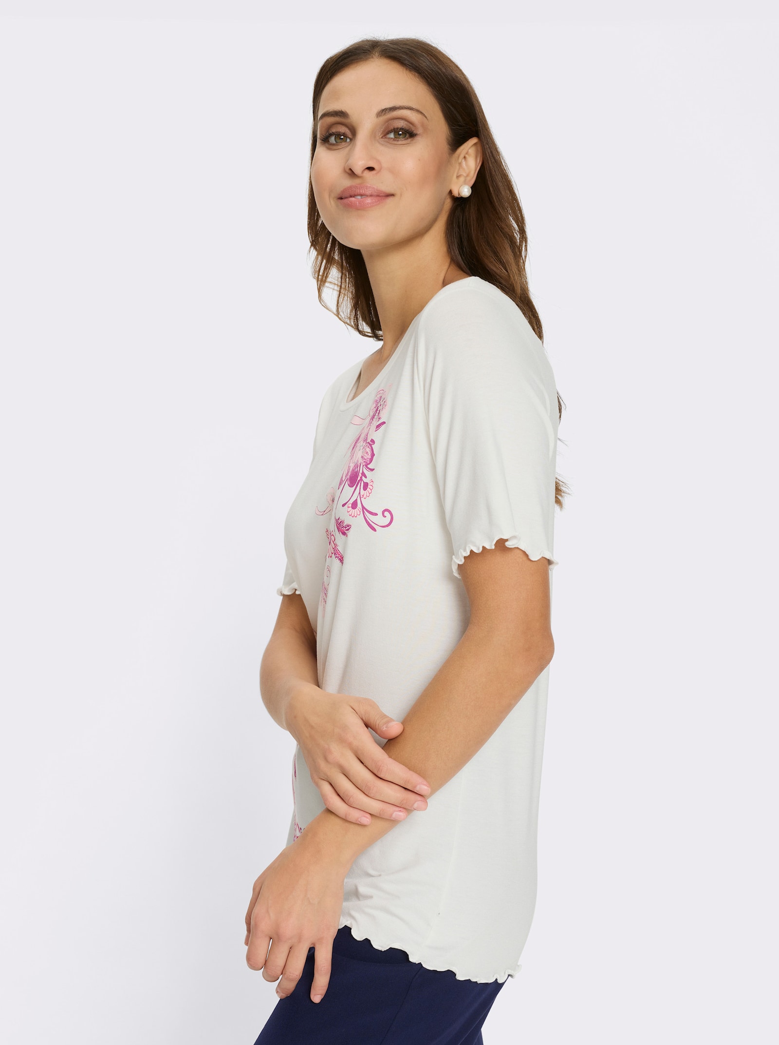 Rundhalsshirt - ecru