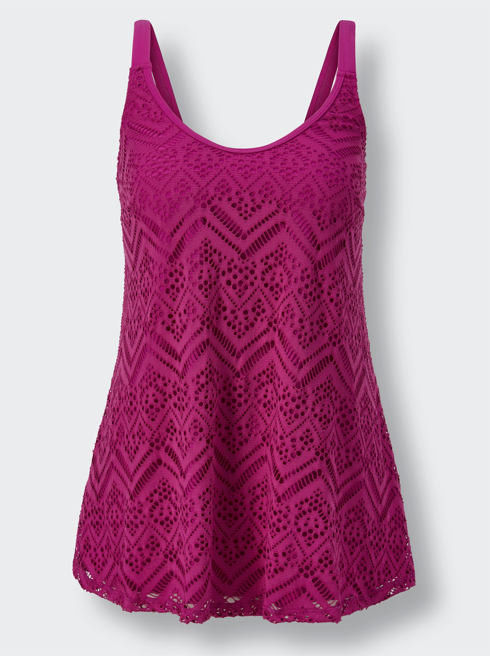 feel good Tankini-Oberteil mit Spitze - magenta