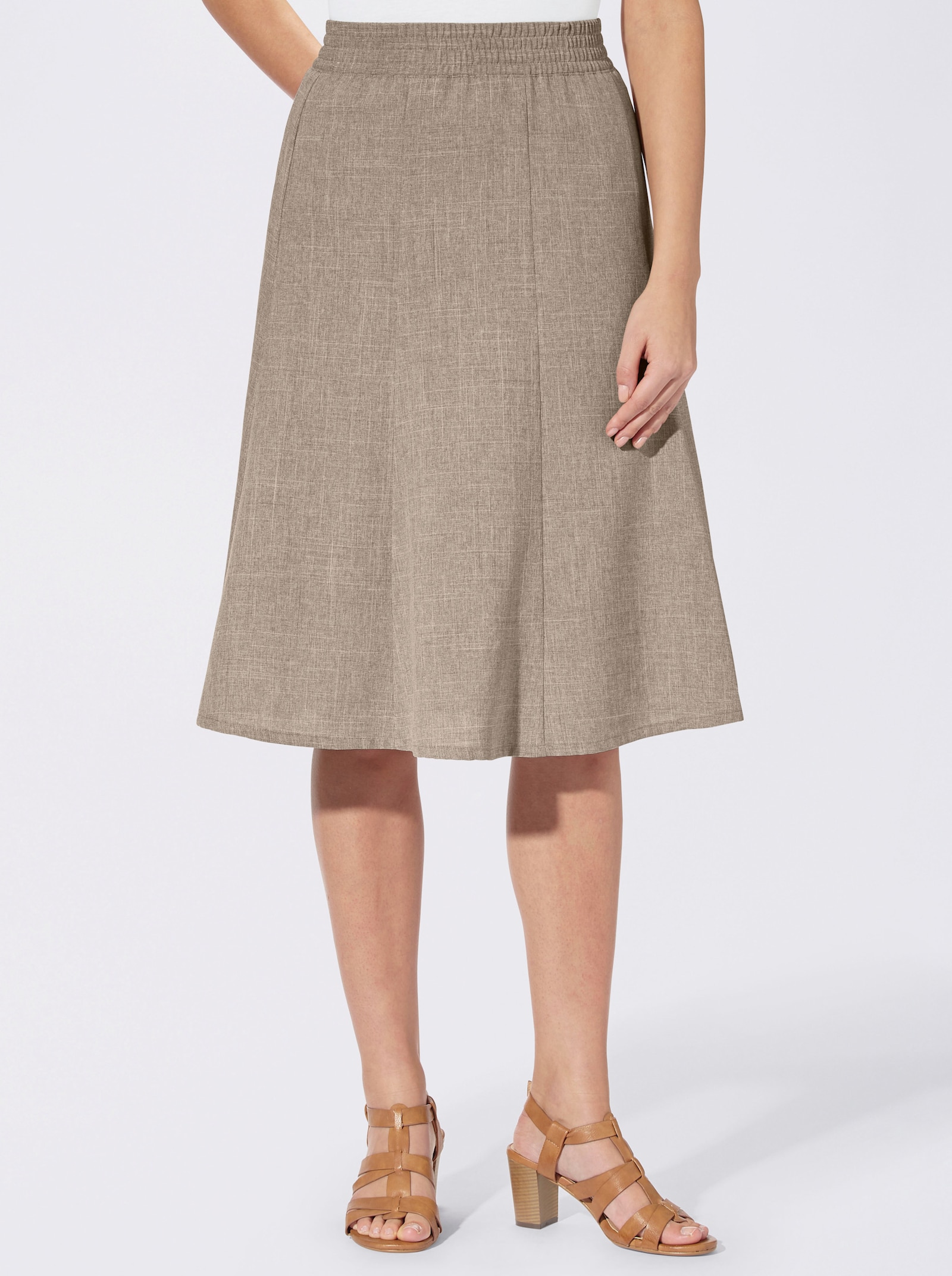 Godetrock in Leinen-Optik - taupe