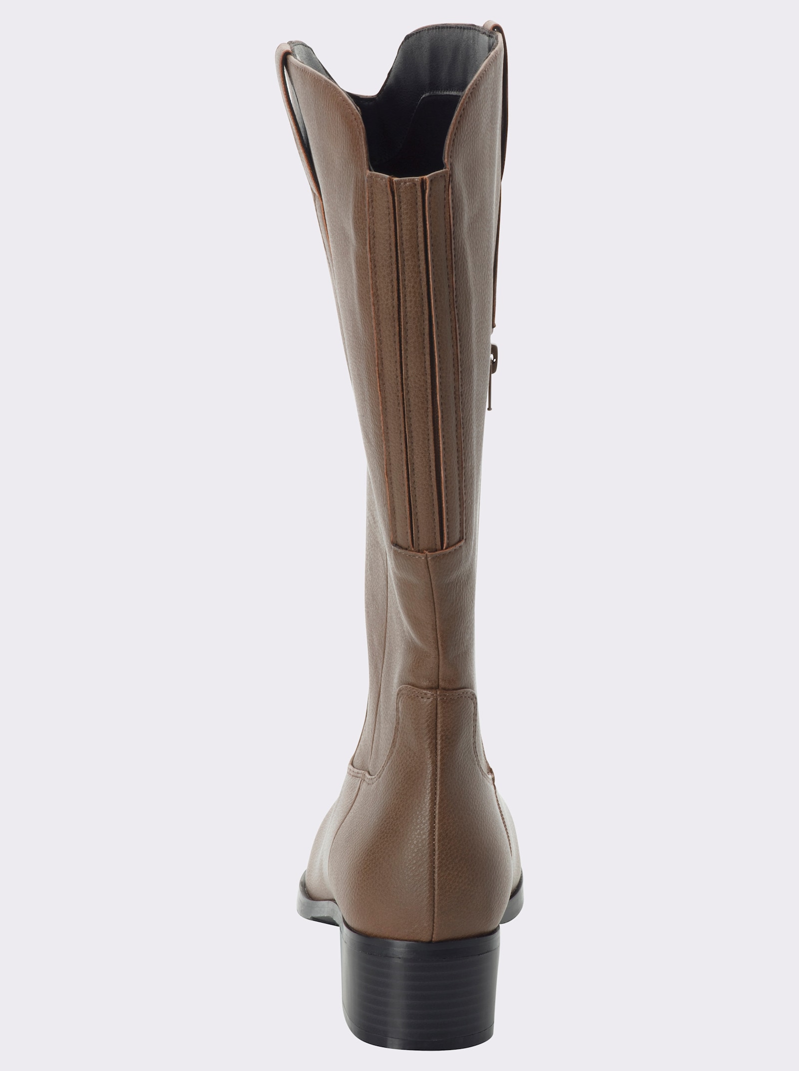 sheego Weitschaftstiefel in Nubuk-Optik - dunkeltaupe