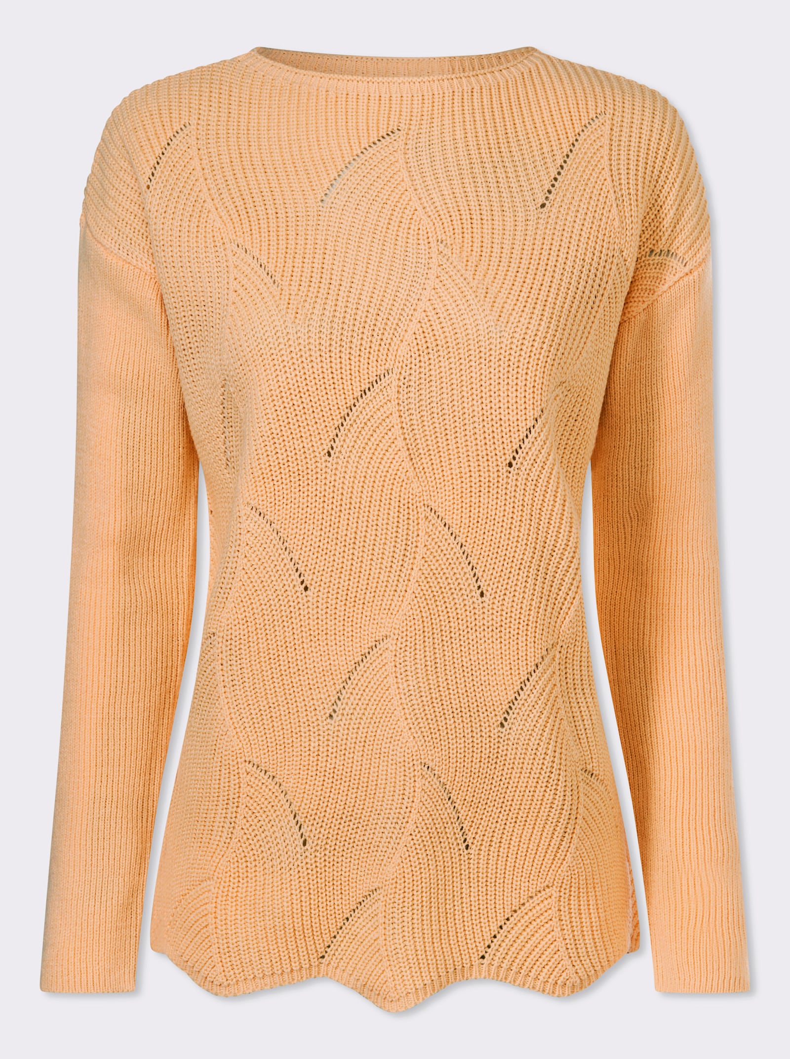 Pullover mit U-Boot-Ausschnitt - apricot