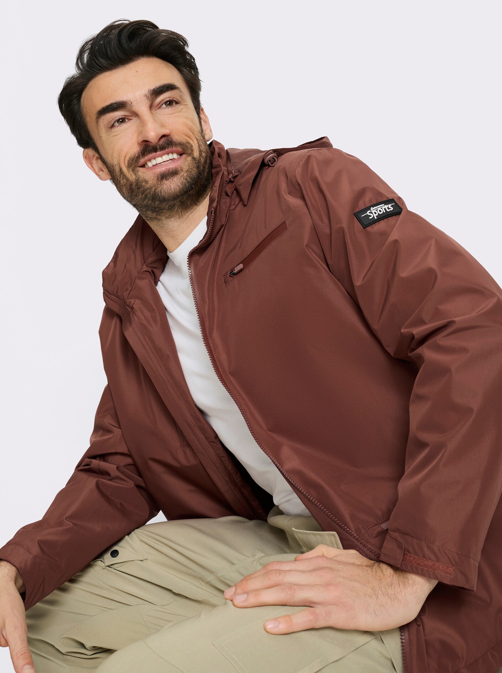 Catamaran Sports Funktionsjacke mit Tunnelzug am Saum - rotbraun