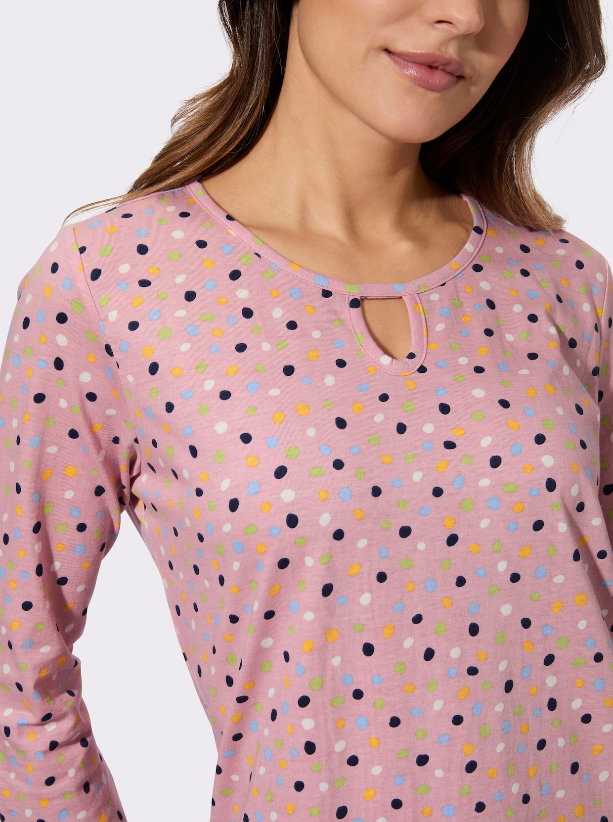 3/4-Arm-Shirt mit Grafik-Druck - rosenquarz-bedruckt