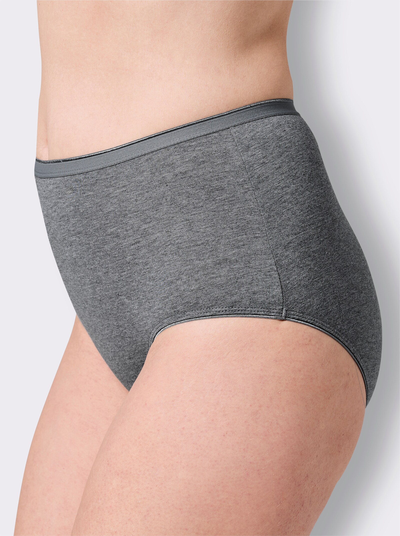 wäschepur Taillenslip - 2x grau-meliert + 2x anthrazit-meliert