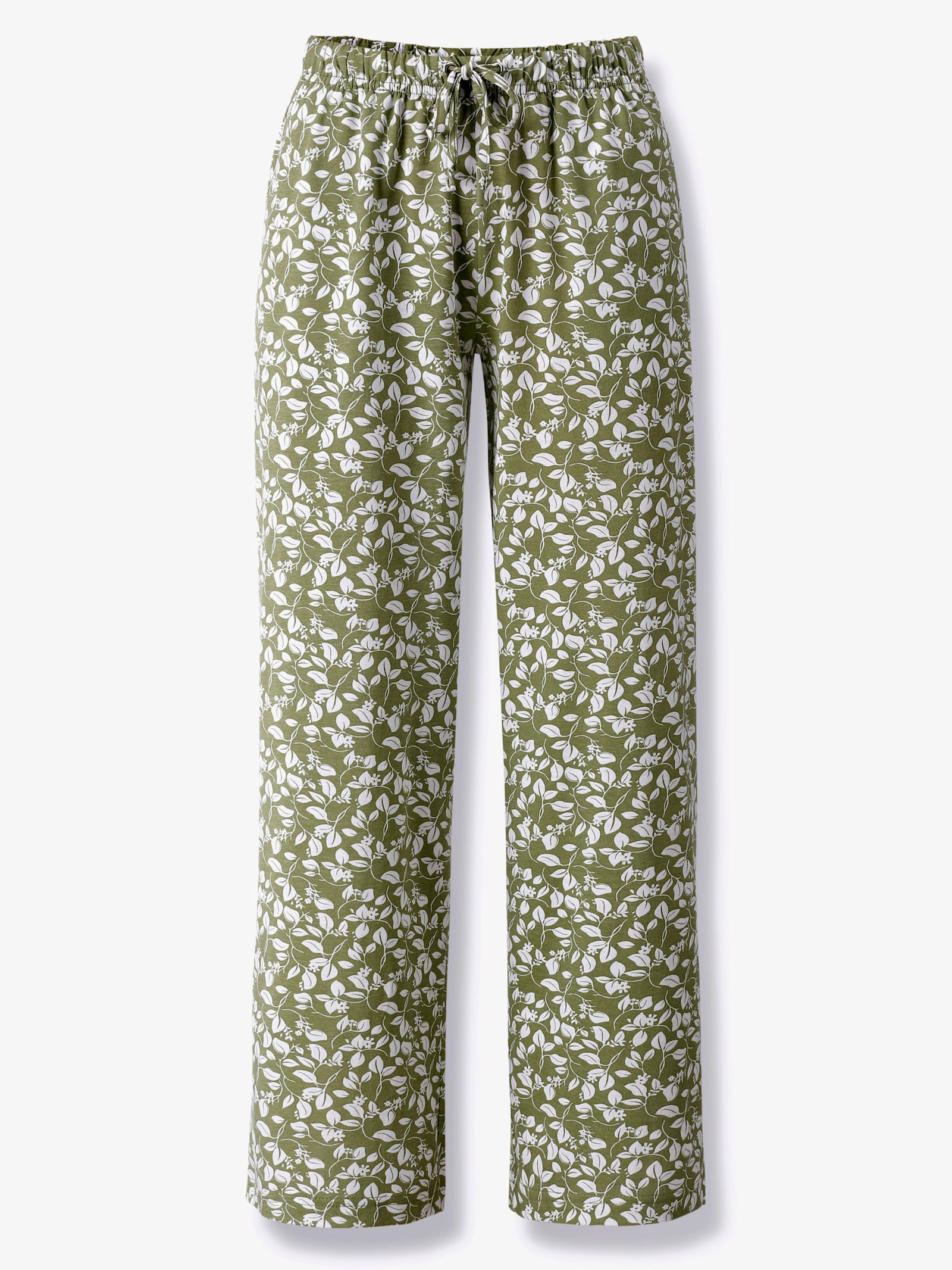 Schlupfhose mit Taschen - schilf-weiß-bedruckt