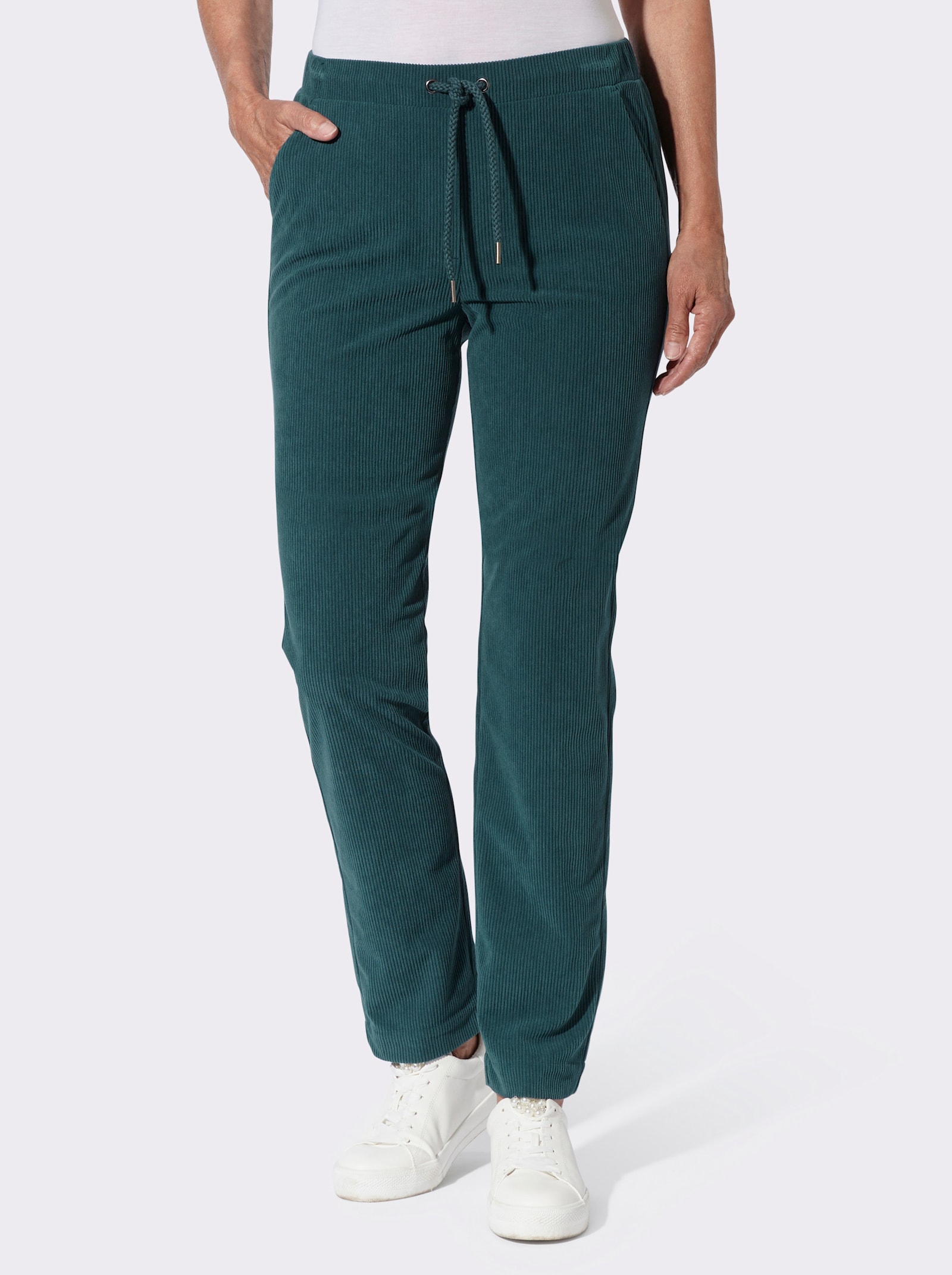  Cordhose mit Schlupfbund - petrol