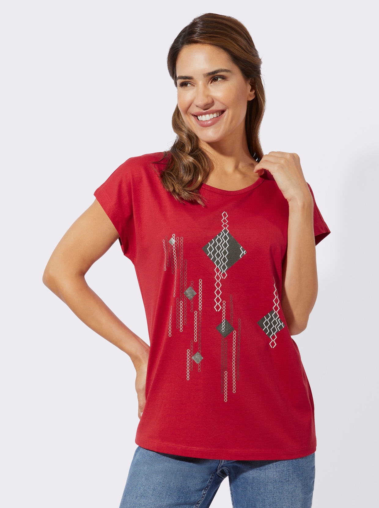 Shirt met korte mouwen - rood/zwart