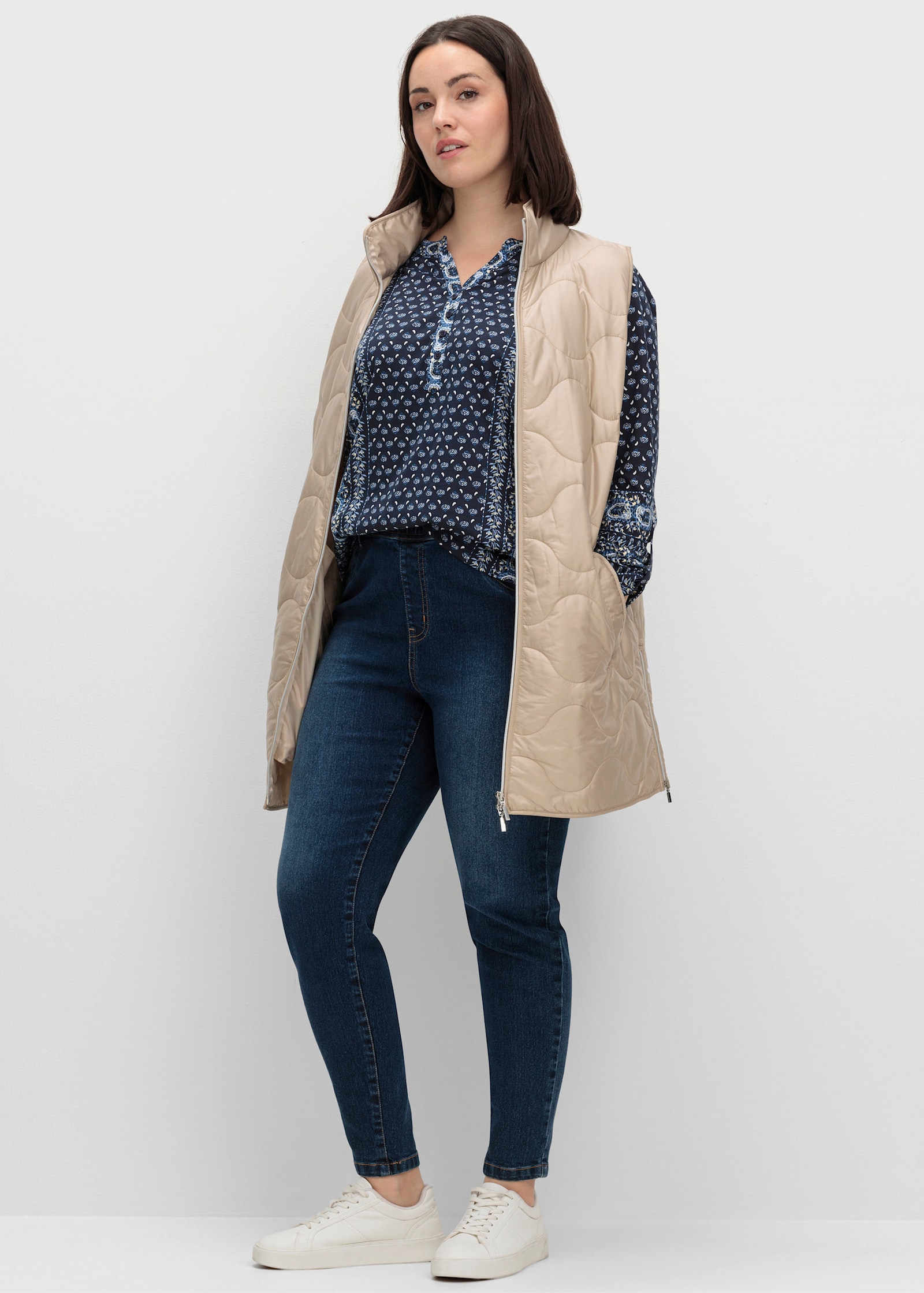 Print-Shirt mit Minimal-Muster - marine-bleu-bedruckt