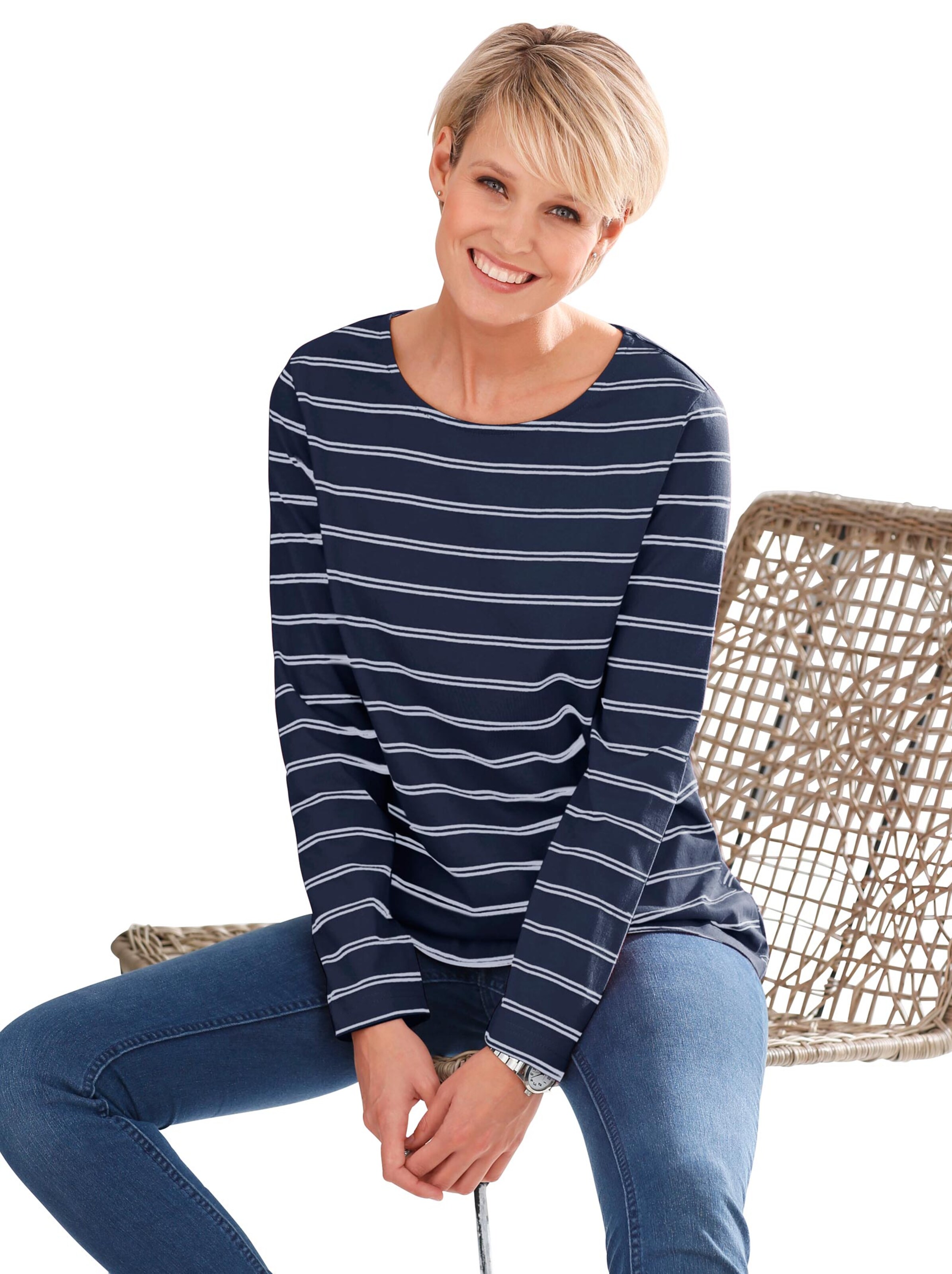 Shirt - marine-geringelt