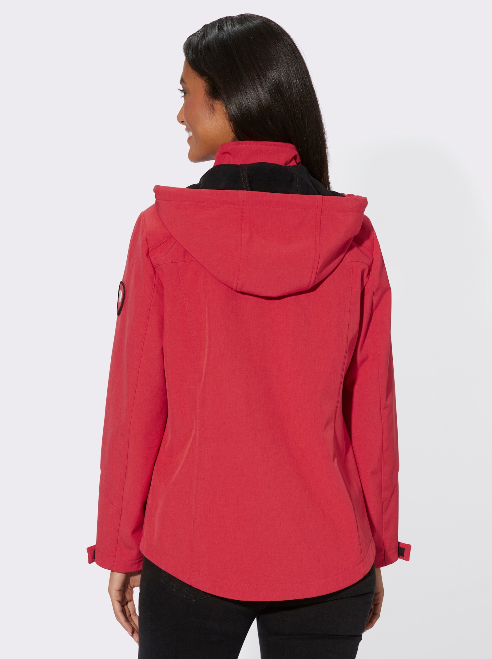 Softshelljacke mit Fleece gefüttert - erdbeere-weiß-meliert