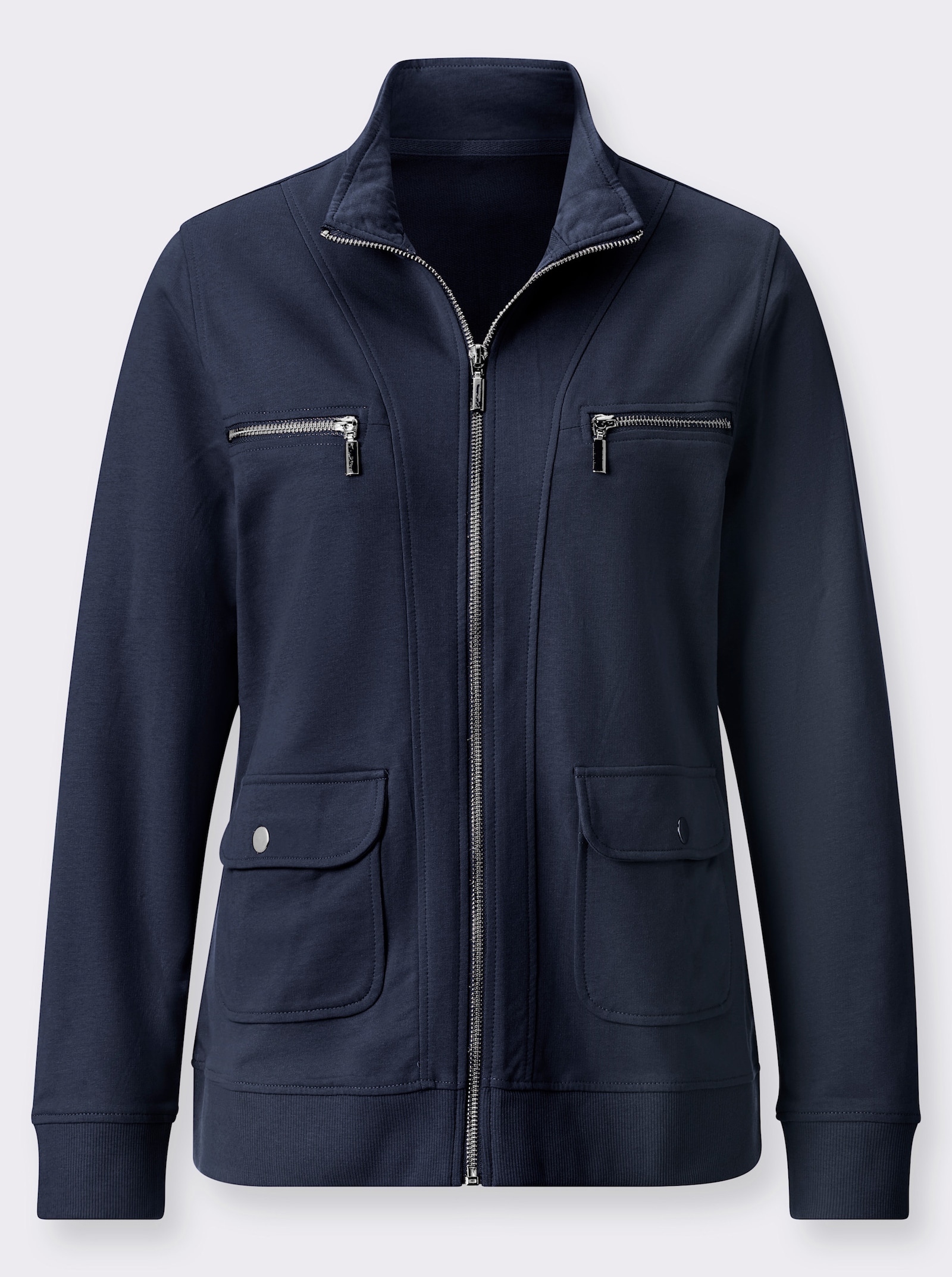 Shirtjacke aus reiner Baumwolle - marine