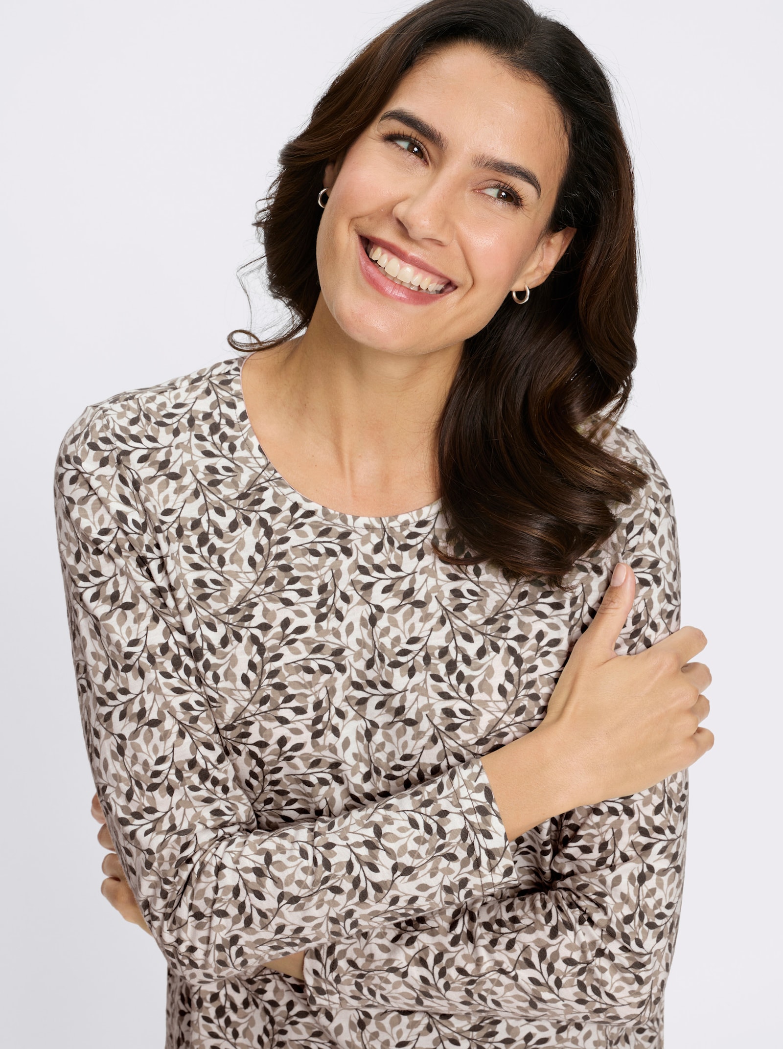 Print-Shirt - schoko-braun-bedruckt