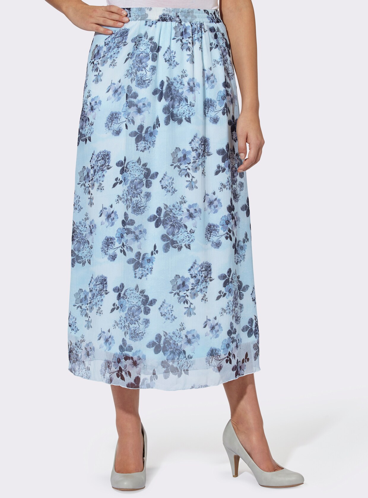Chiffon rok - Duivenblauw gedessineerd