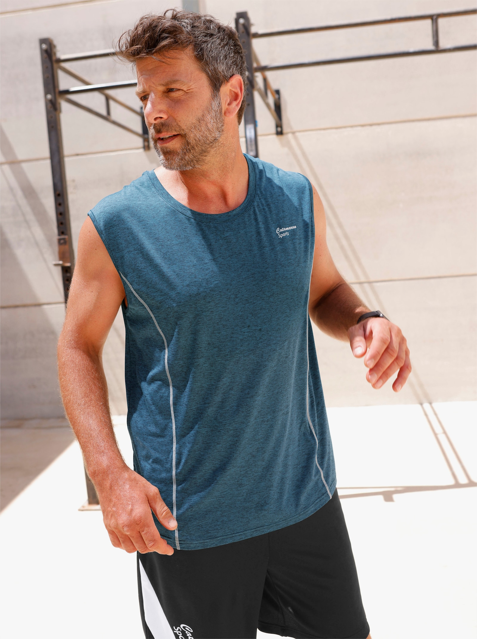 Catamaran Sports Mouwloos shirt van ademend materiaal - topaas gemêleerd