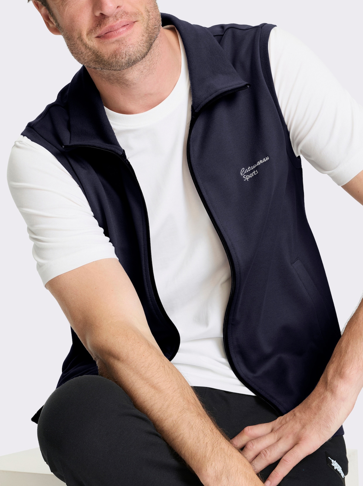 Catamaran Sports Sweatweste mit seitlichen Taschen - marine